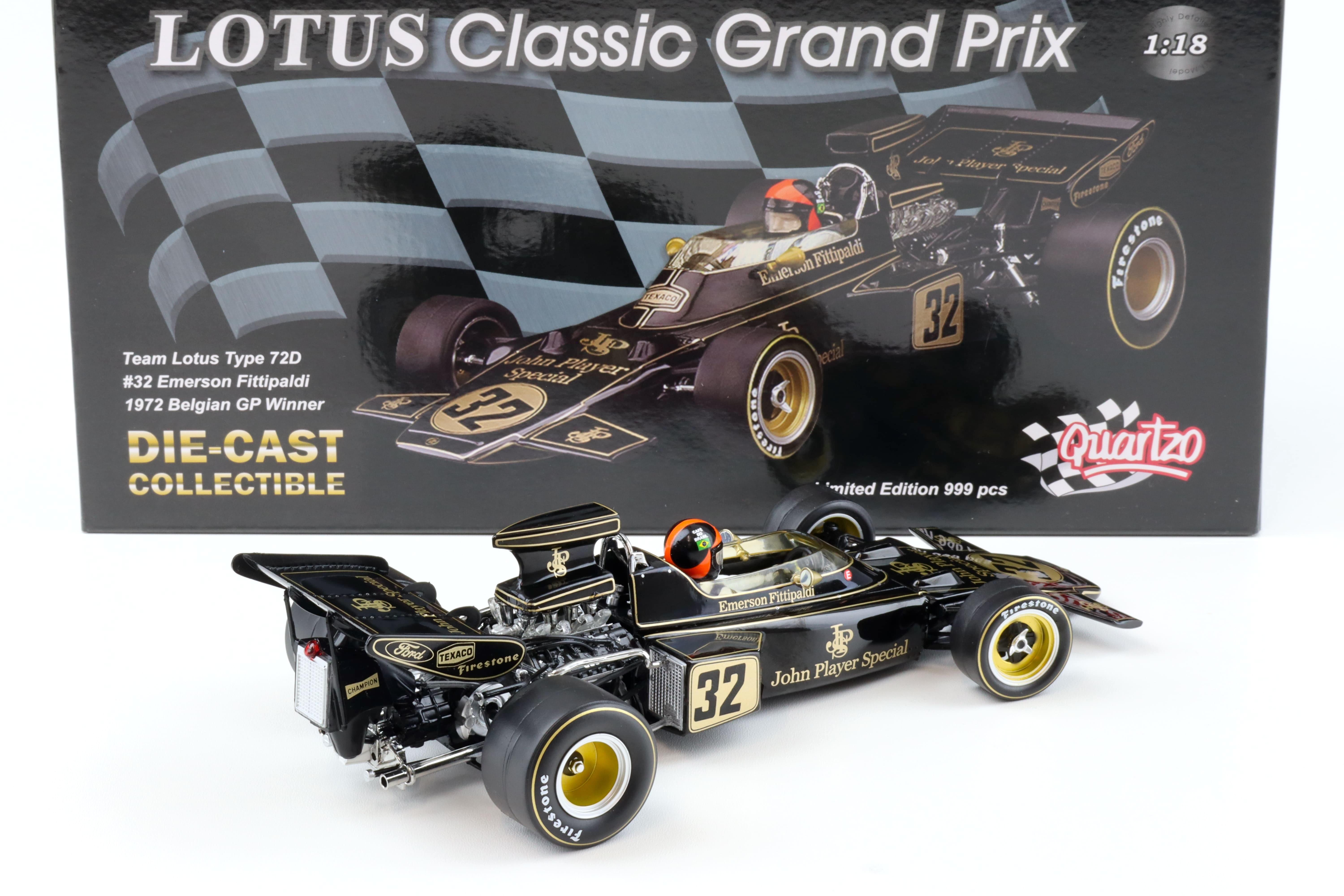 1:18 Quartzo Lotus Type 72D Emerson Fittipaldi #32 Belgian GP Winner 1972