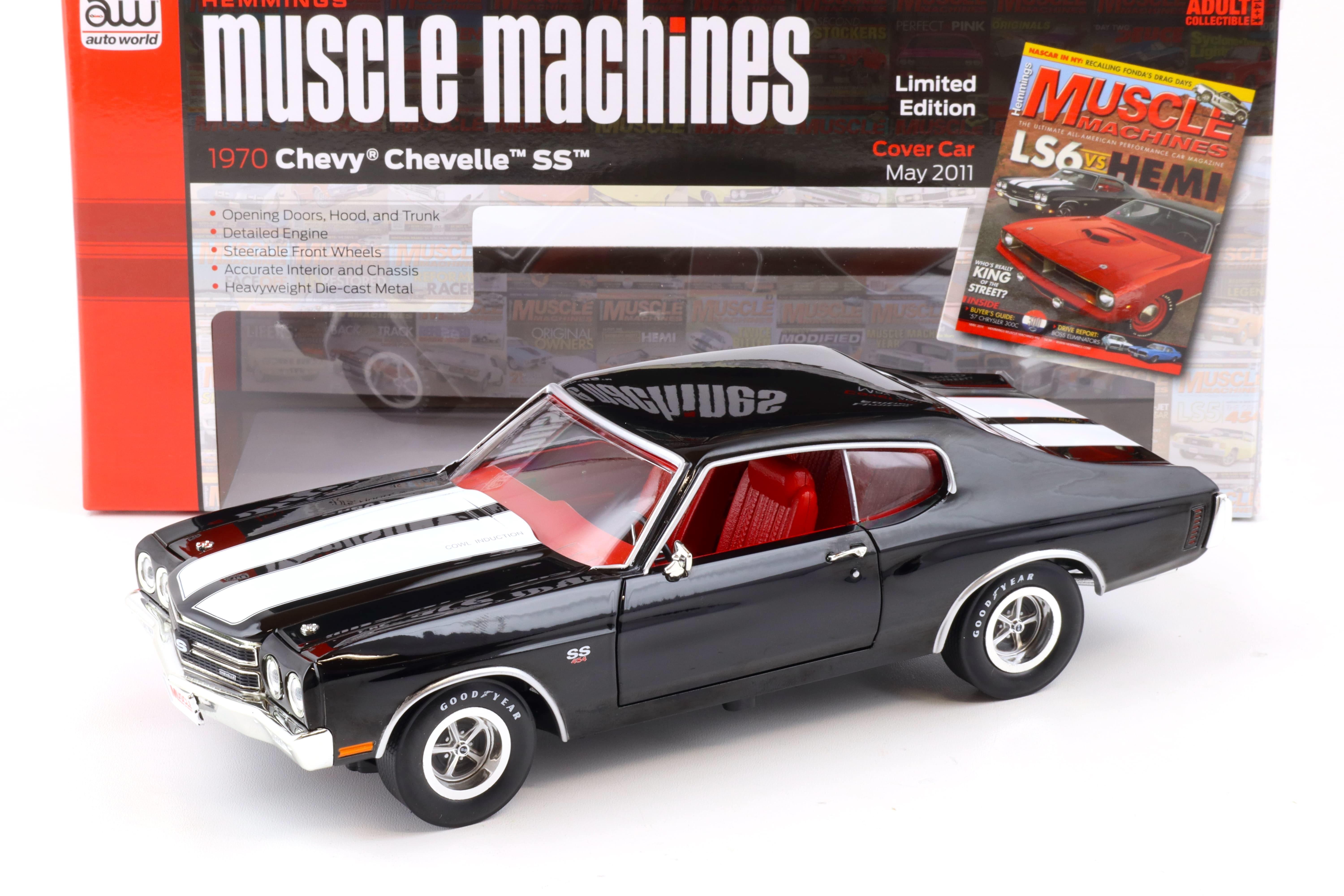 1:18 Auto World 1970 Chevrolet Chevelle SS 454 Coupe Hemmings Tuxedo black 