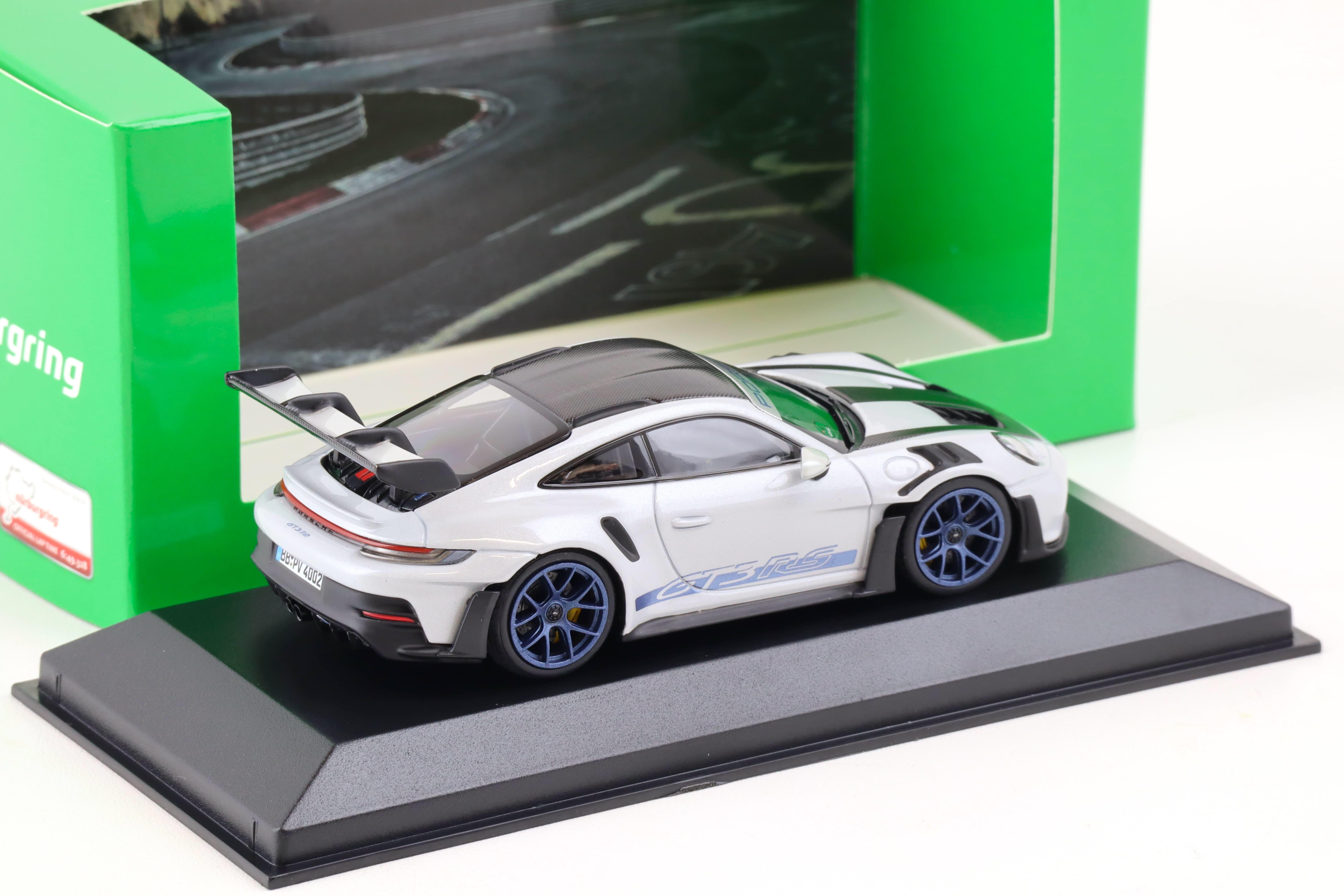 1:43 Minichamps Porsche 911 (992) GT3 RS Weissach Package Nürburgring Ice grey/ indigo blue