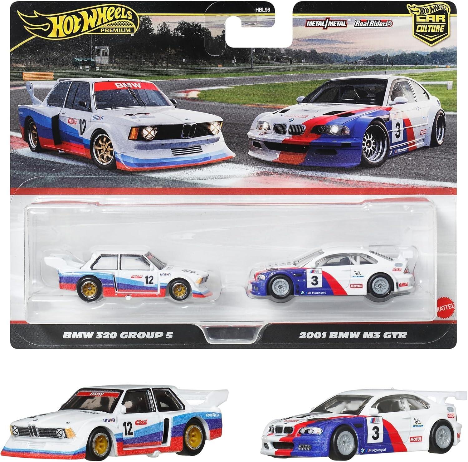 1:64 Hot Wheels 2025 Premium 2-Pack 979R BMW 320 Group 5 + BMW M3 GTR E46