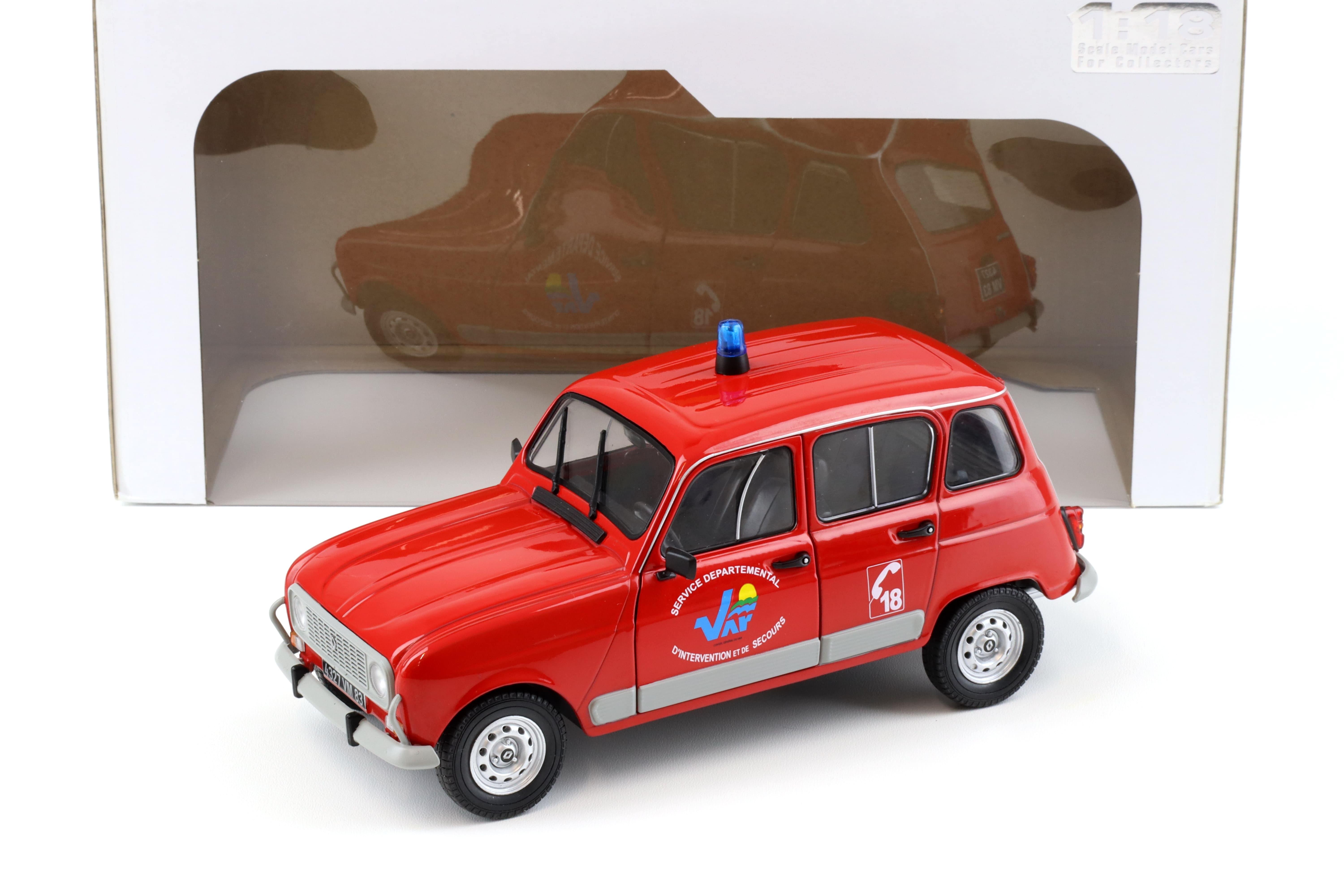 1:18 Solido Renault 4 GTL Pompier du Var Service Departmental red
