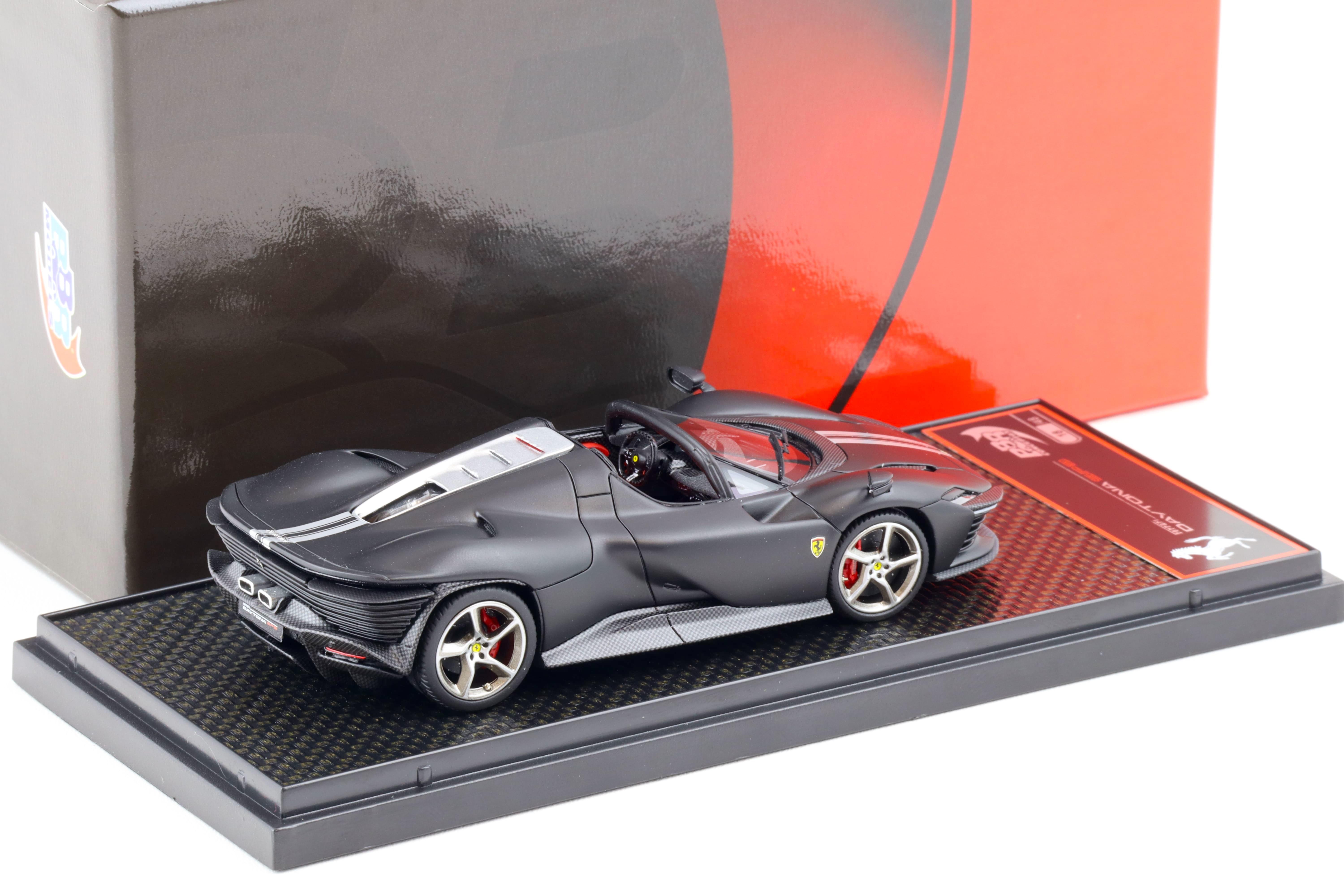 1:43 BBR Ferrari SP3 Daytona Serie Icona matt black/ silver stripes - Limited 48 pcs.