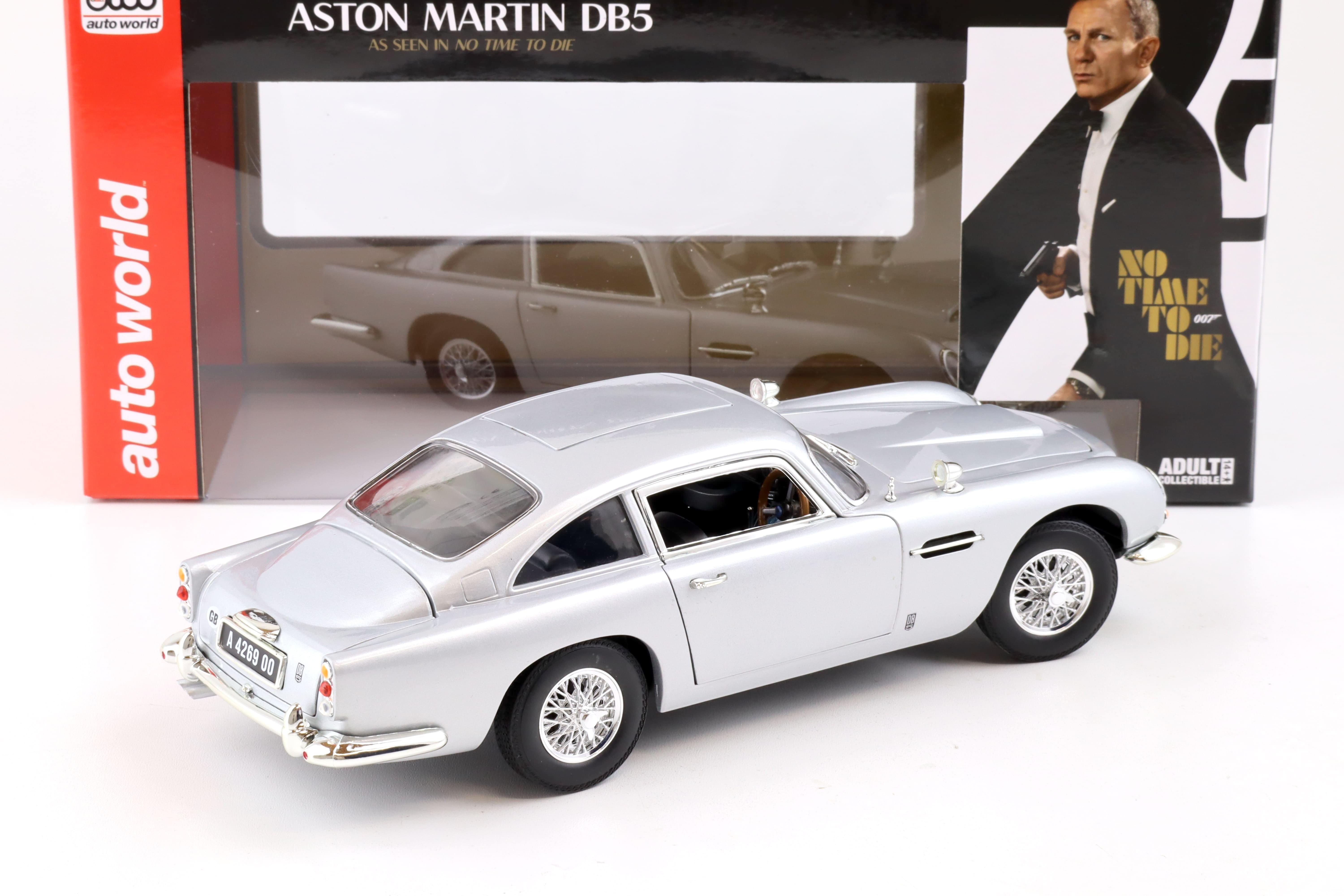 1:18 Auto World 1965 Aston Martin DB5 Coupe James Bond No Time To Die silver