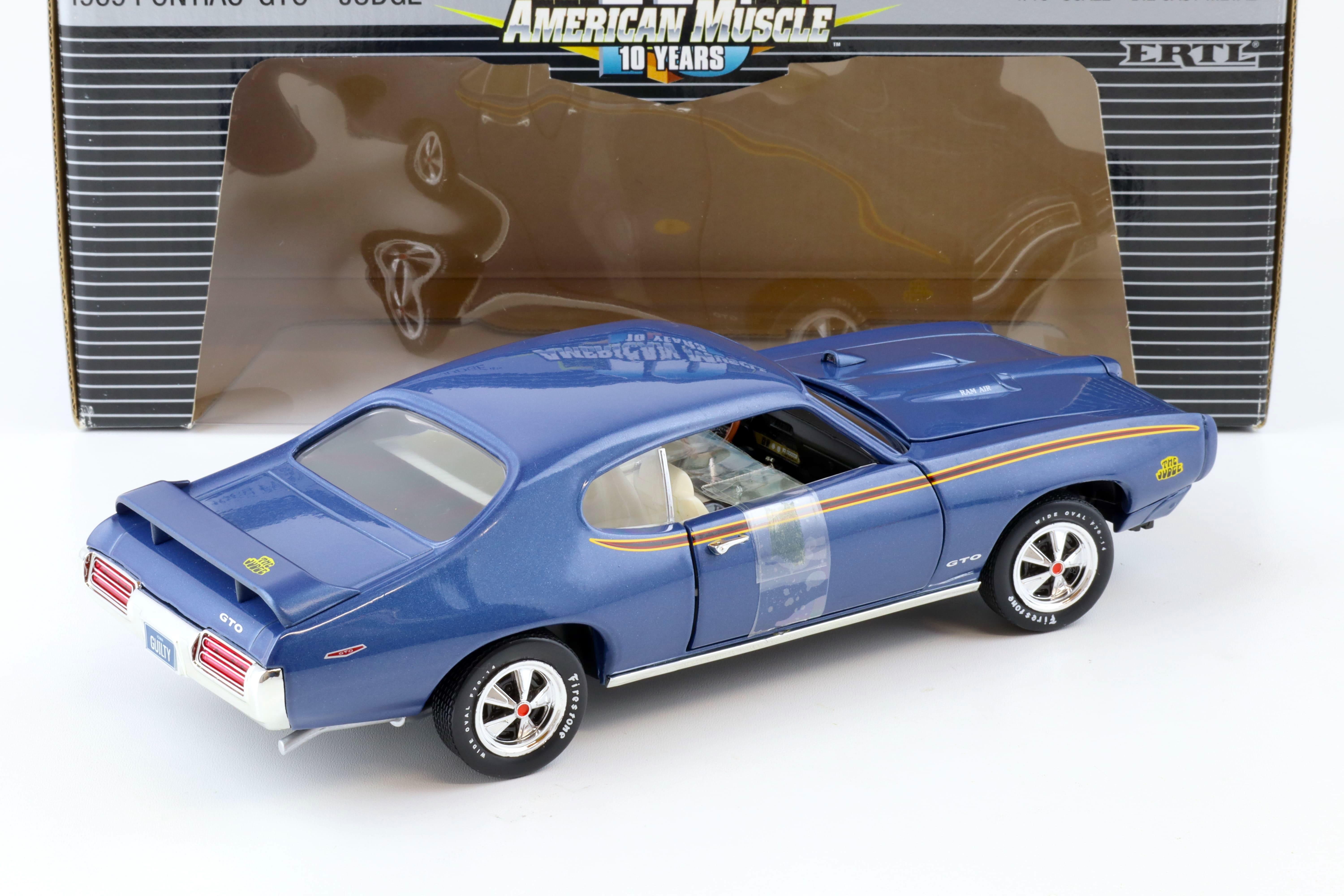 1:18 ERTL 1969 Pontiac GTO Coupe THE JUDGE blue metallic 
