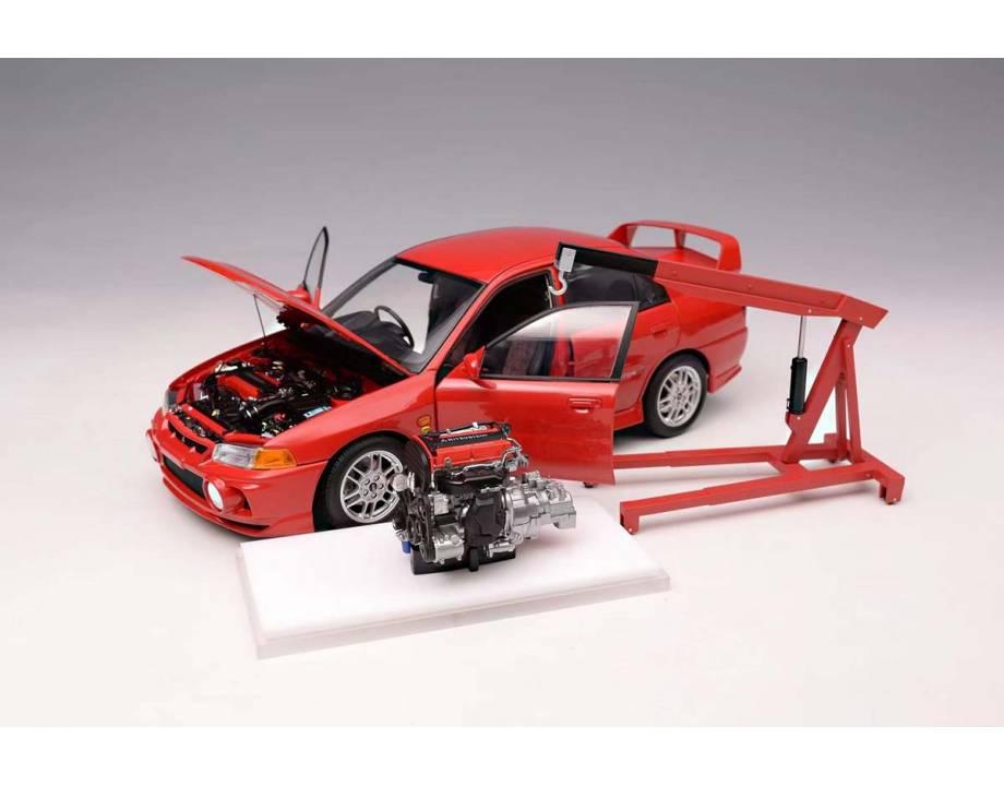 1:18 Motorhelix Mitsubishi Lancer EVO 4 IV Palma red 1999 with engine M84004