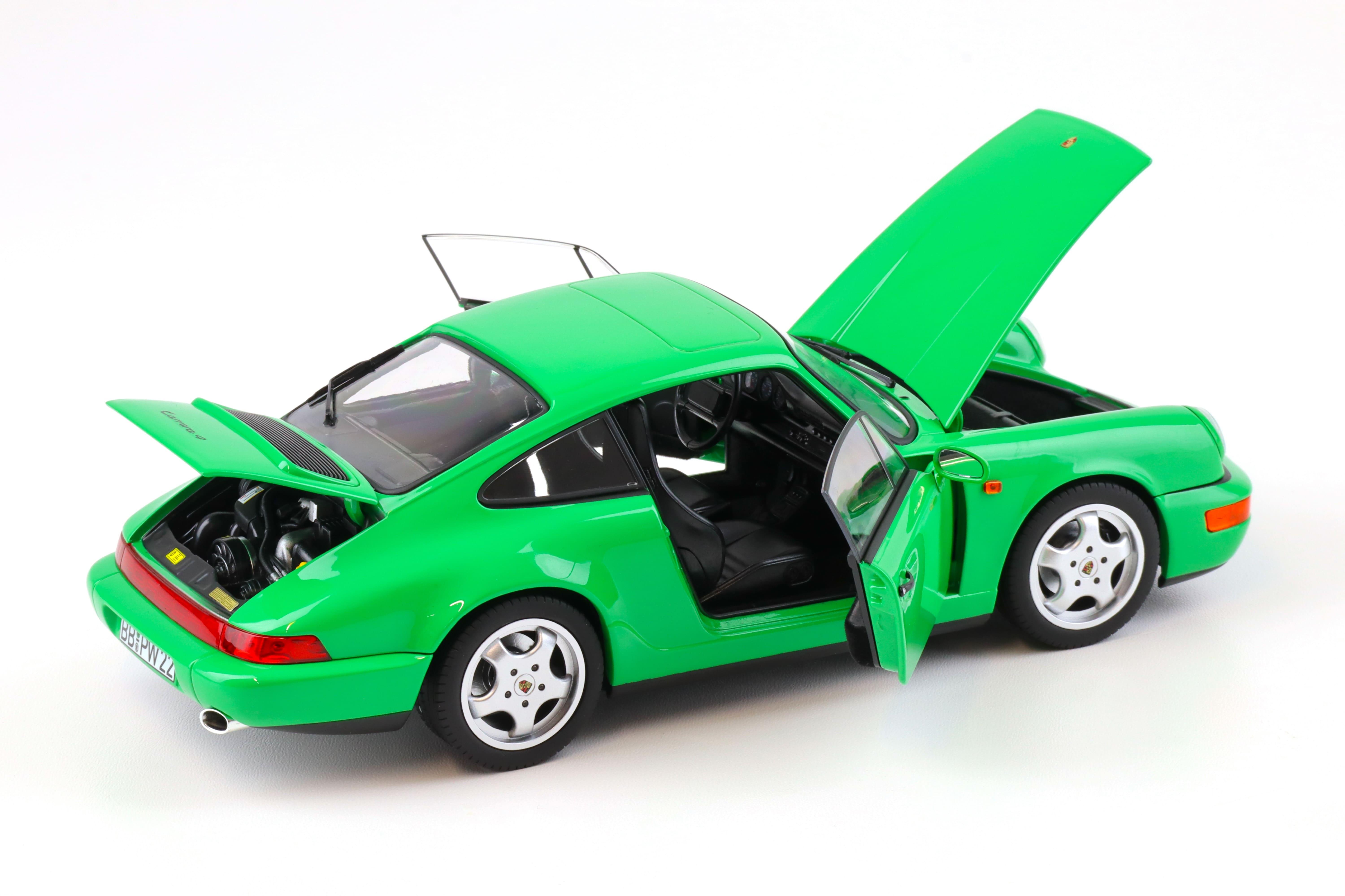 1:18 Norev Porsche 911 964 Carrera 4 Coupe SET 2 pcs. Maritim blue + Signal green