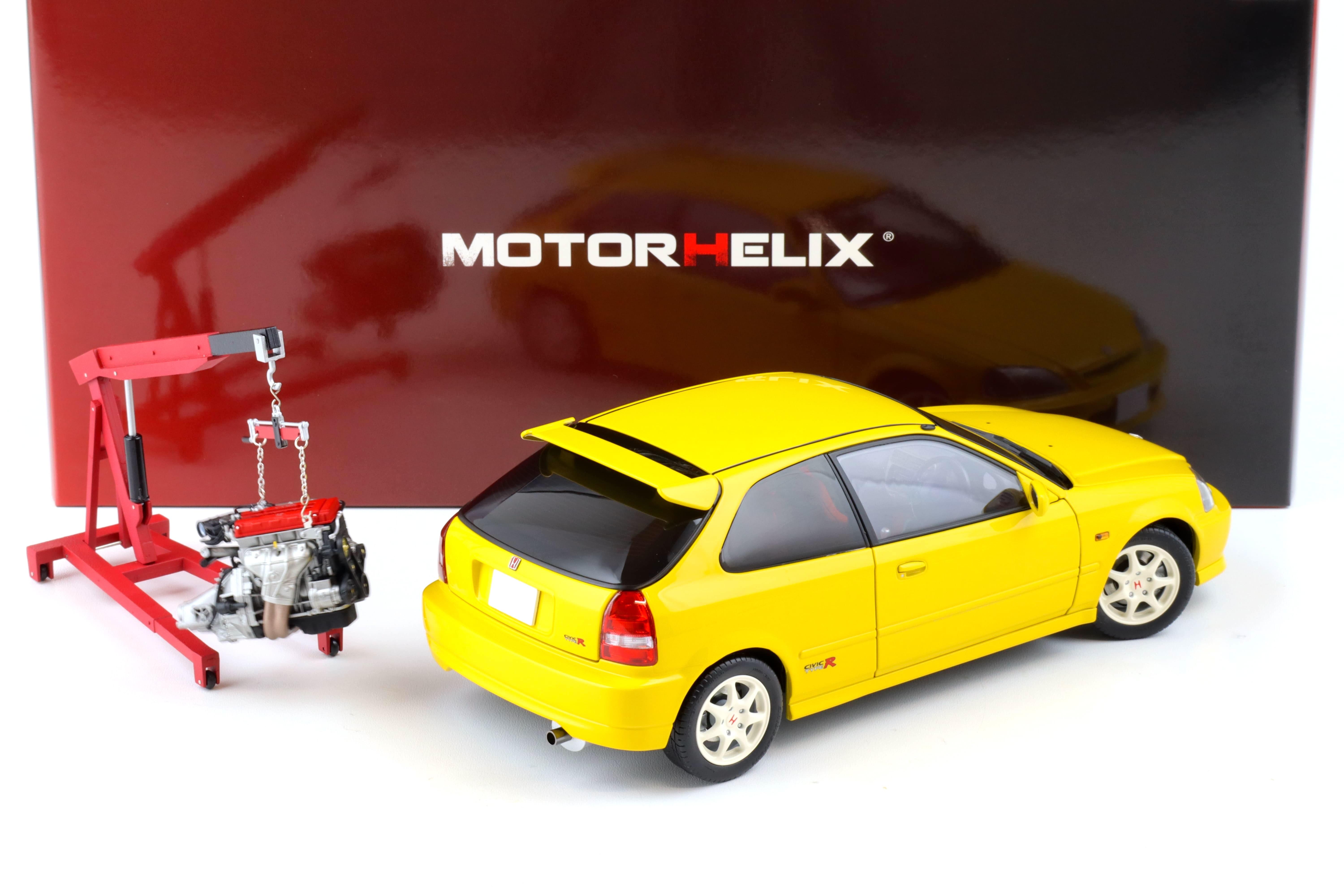 1:18 Motorhelix Honda Civic Type R (EK9) Sunlight yellow + engine Diecast