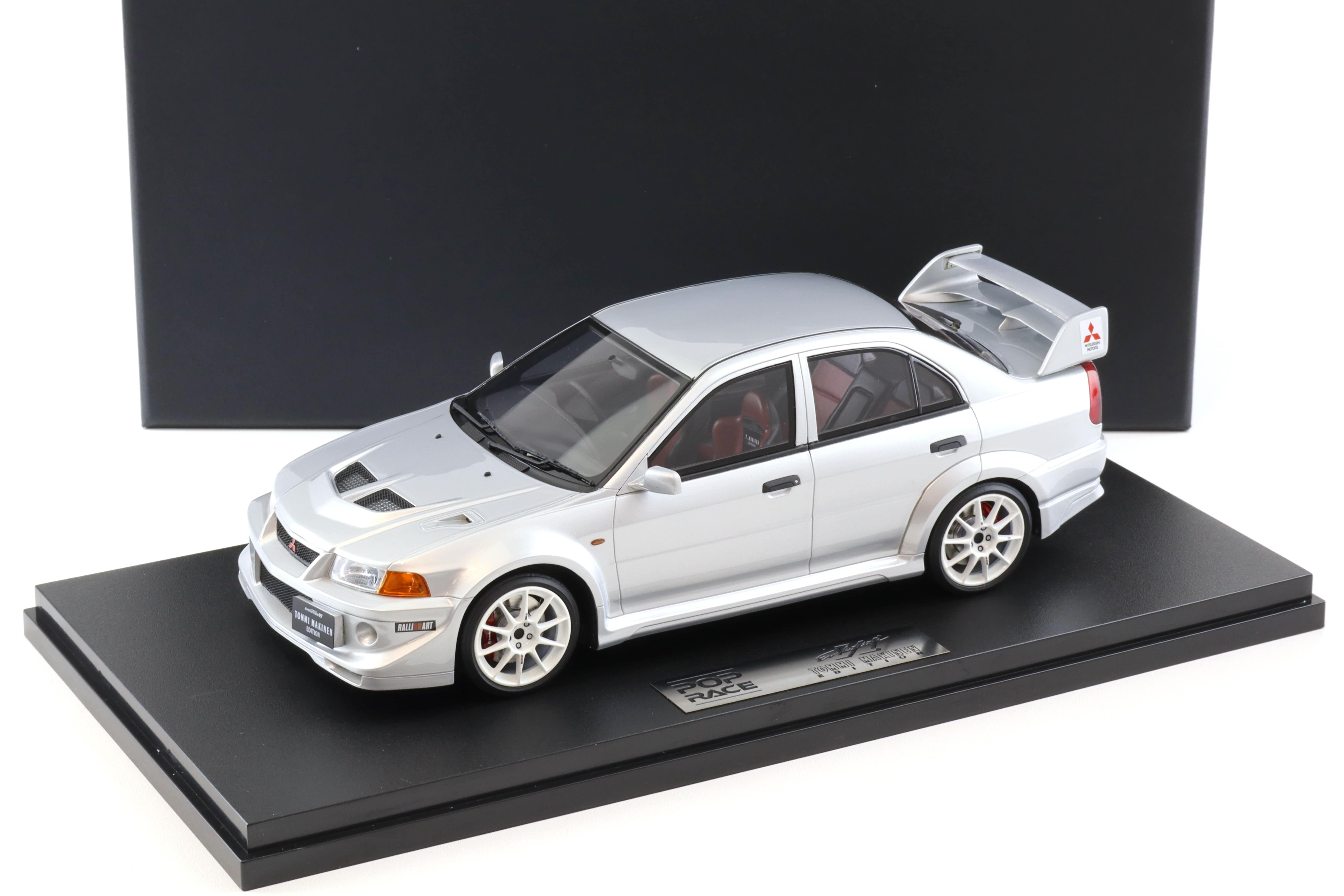 1:18 POP RACE Mitsubishi Lancer EVO 6 Tommi Makinen Edition silver 