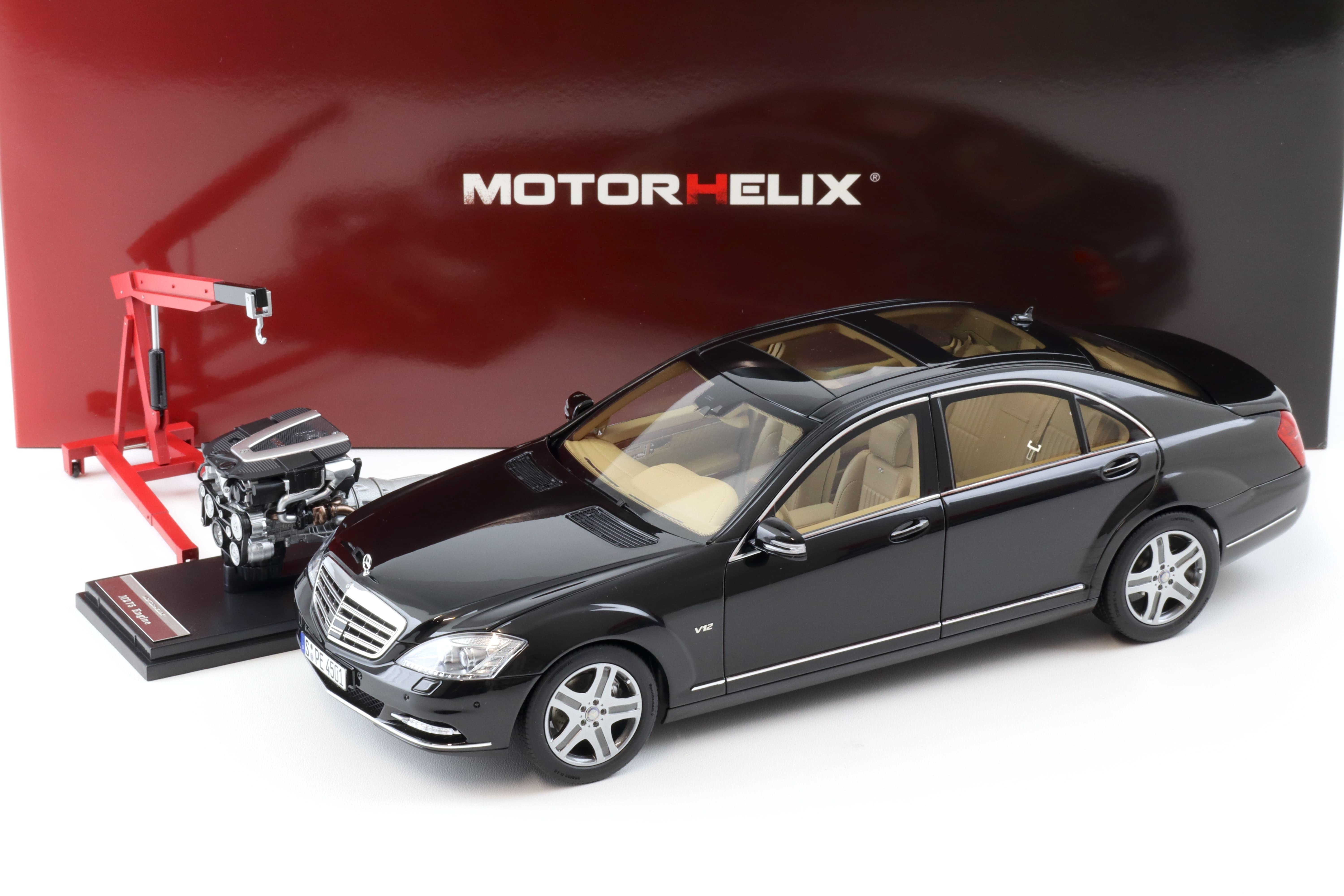 1:18 Motorhelix Mercedes S-Class S600L W221 Limousine Obsidian black M82204