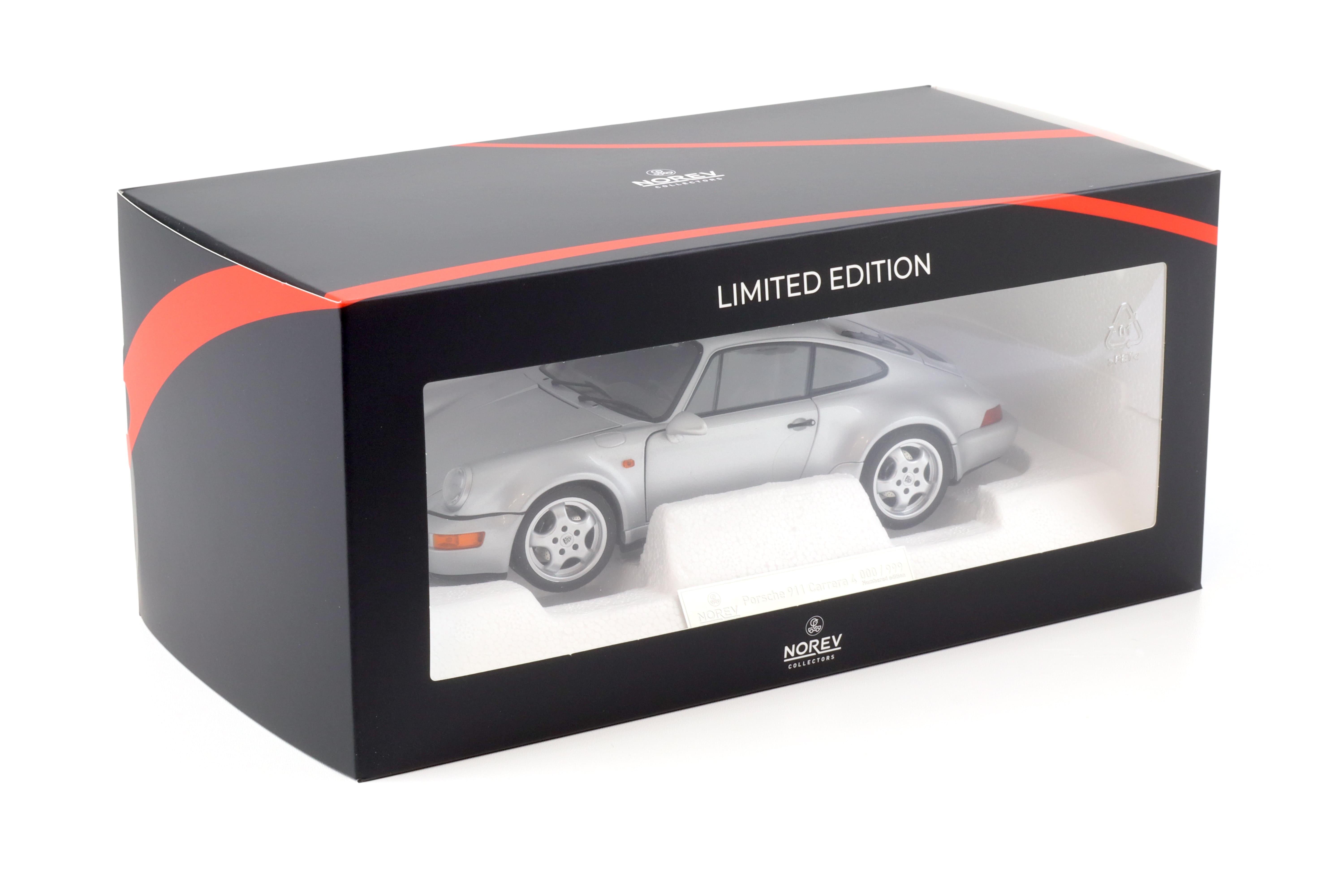 PREORDER 1:18 Norev Porsche 911 964 Carrera 4 WTL 30 Jahre 911 Polar silver - Limited 999 pcs.