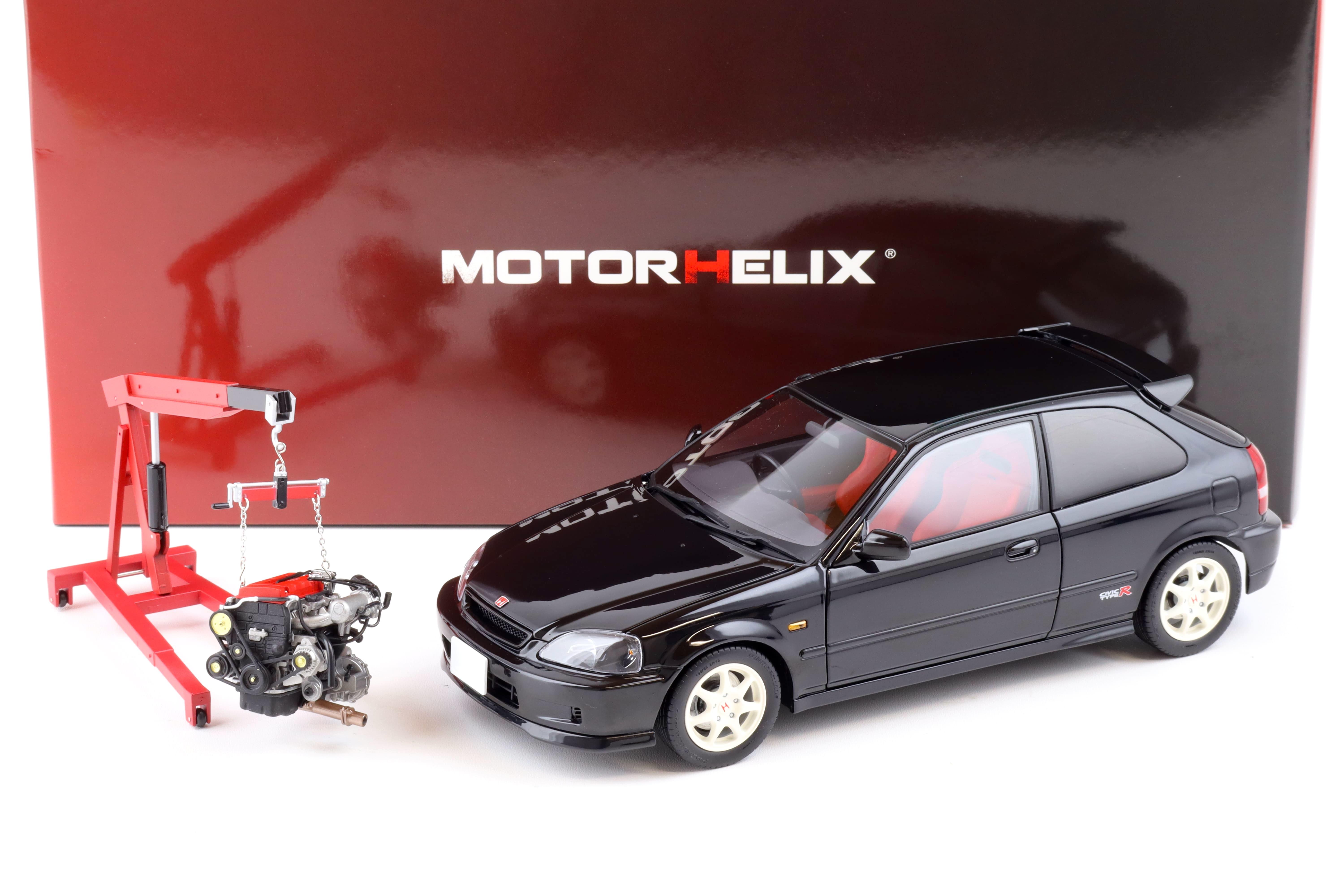 1:18 Motorhelix Honda Civic Type R (EK9) Starlight black pearl + engine Diecast