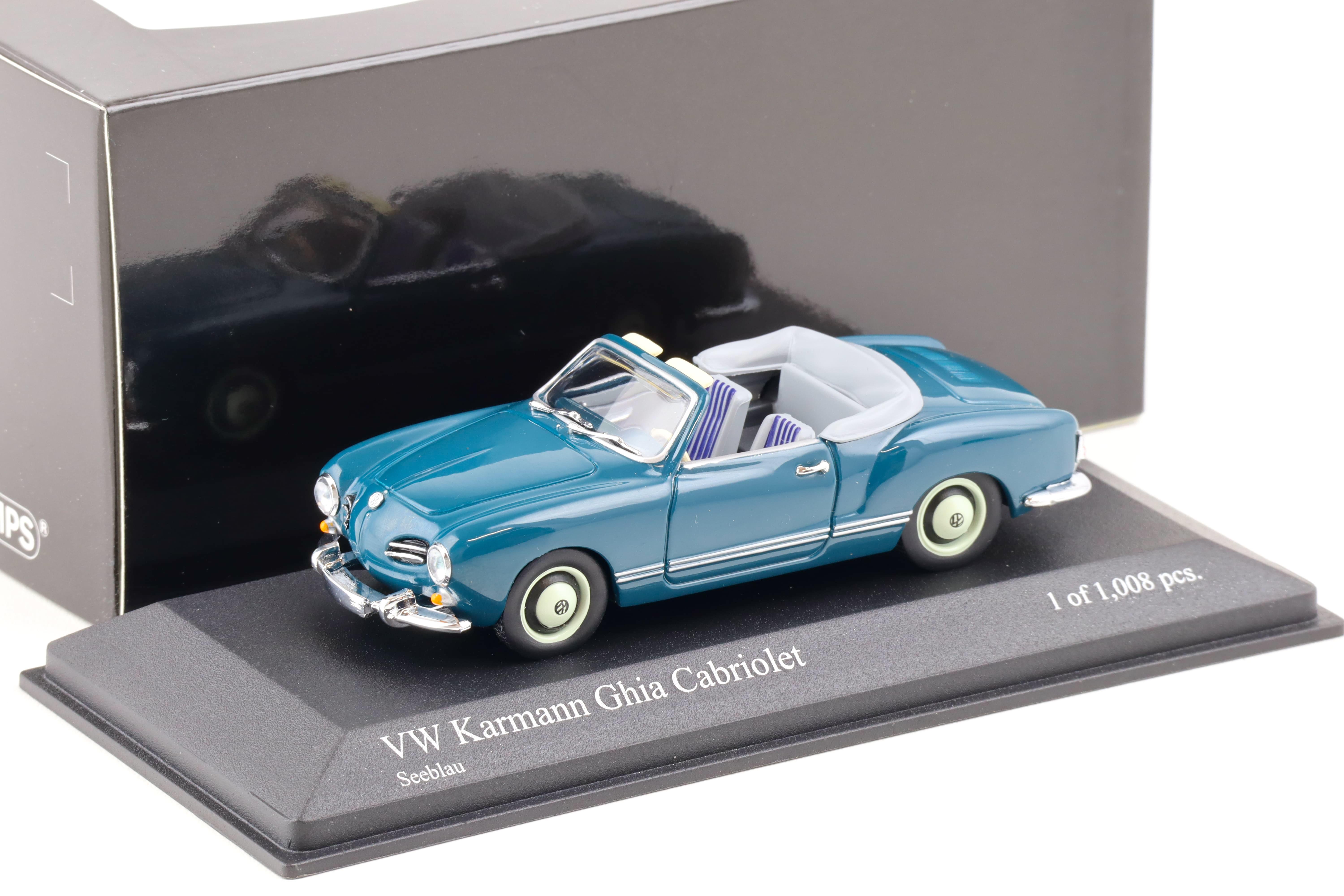 1:43 Minichamps VW Karmann Ghia Cabriolet 1957 See blue