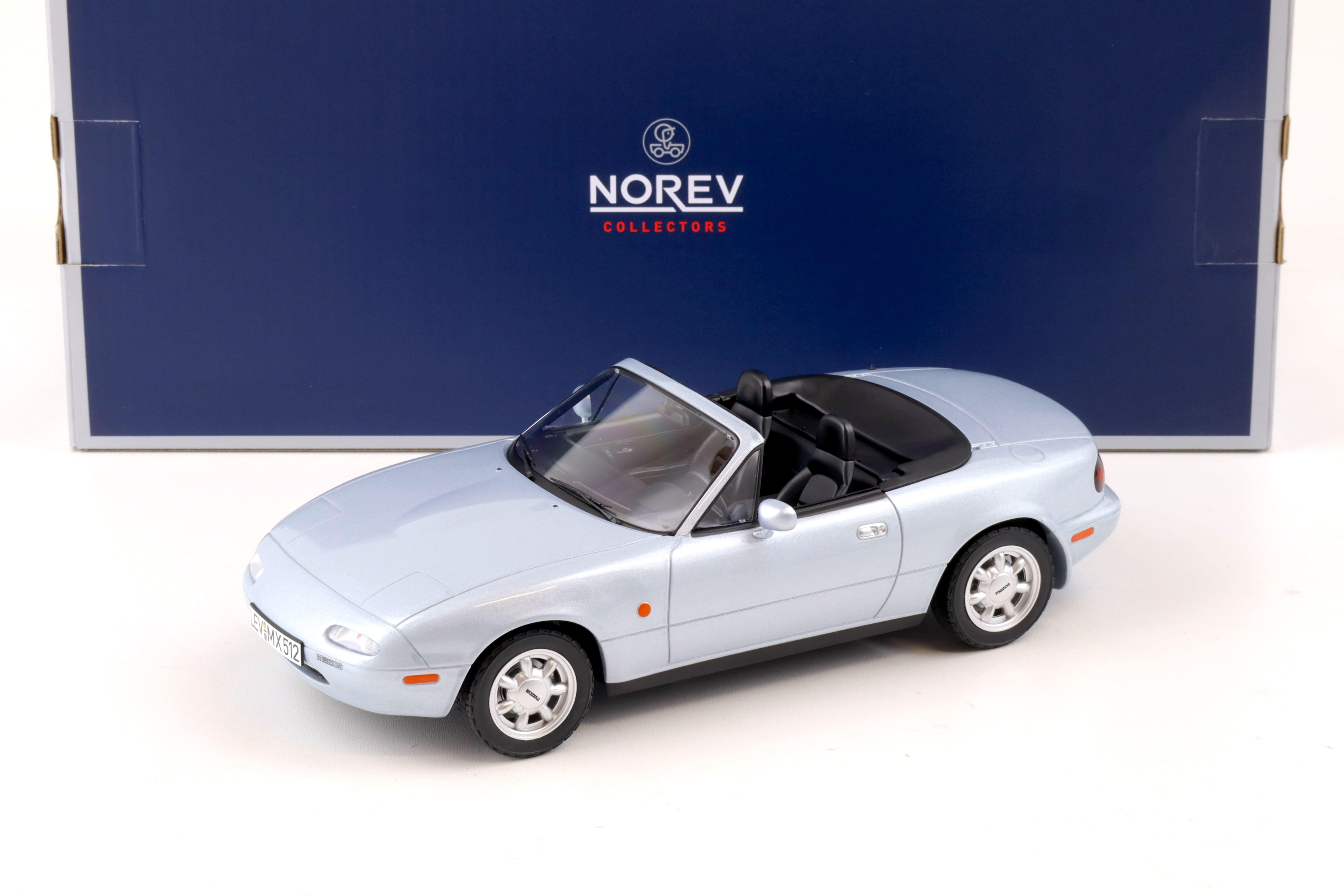 1:18 Norev Mazda MX-5 Roadster 1991 silver metallic with Hardtop