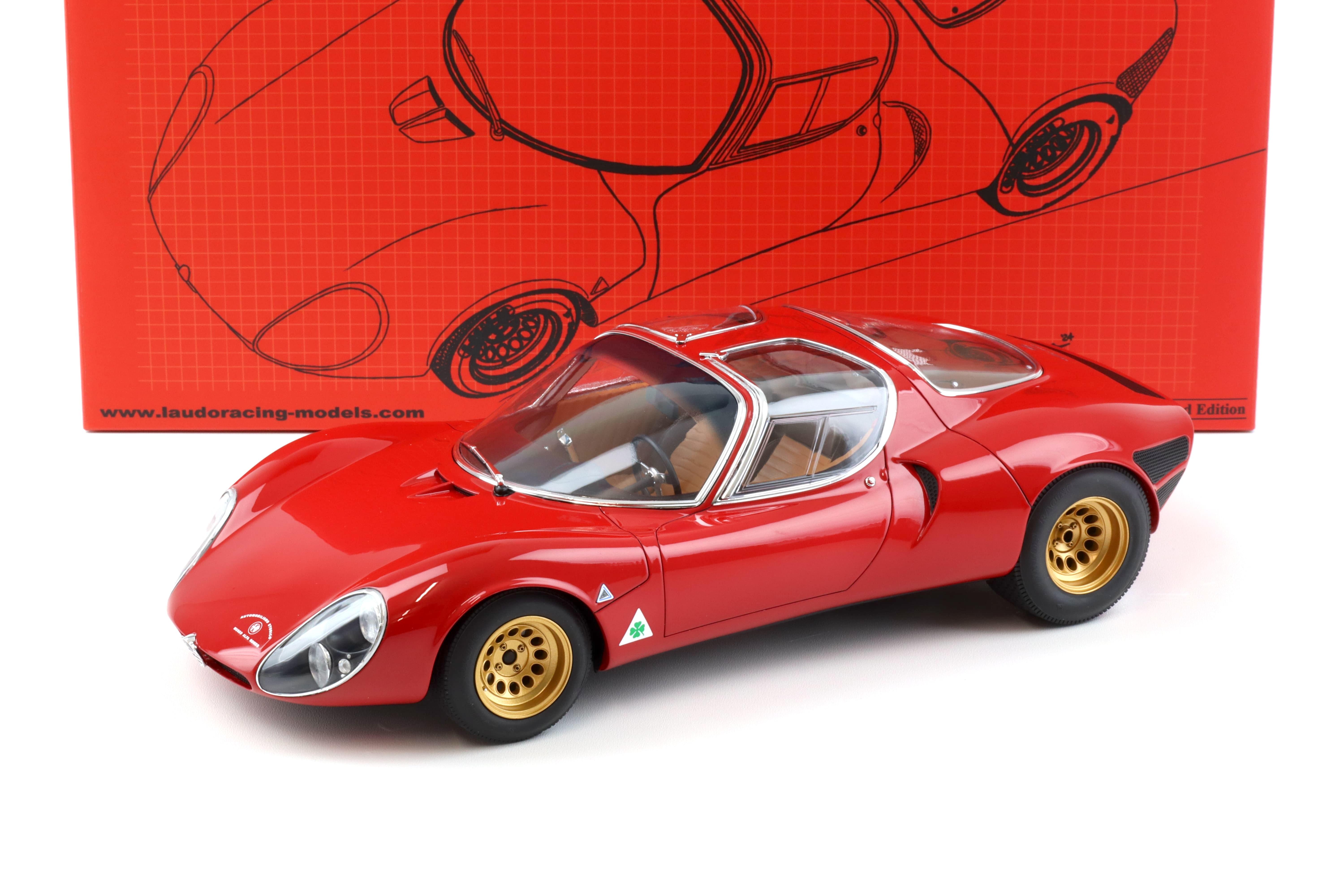 1:12 Laudoracing-Model Alfa Romeo 33 Coupe Stradale Prototype 1967 Museums Version red