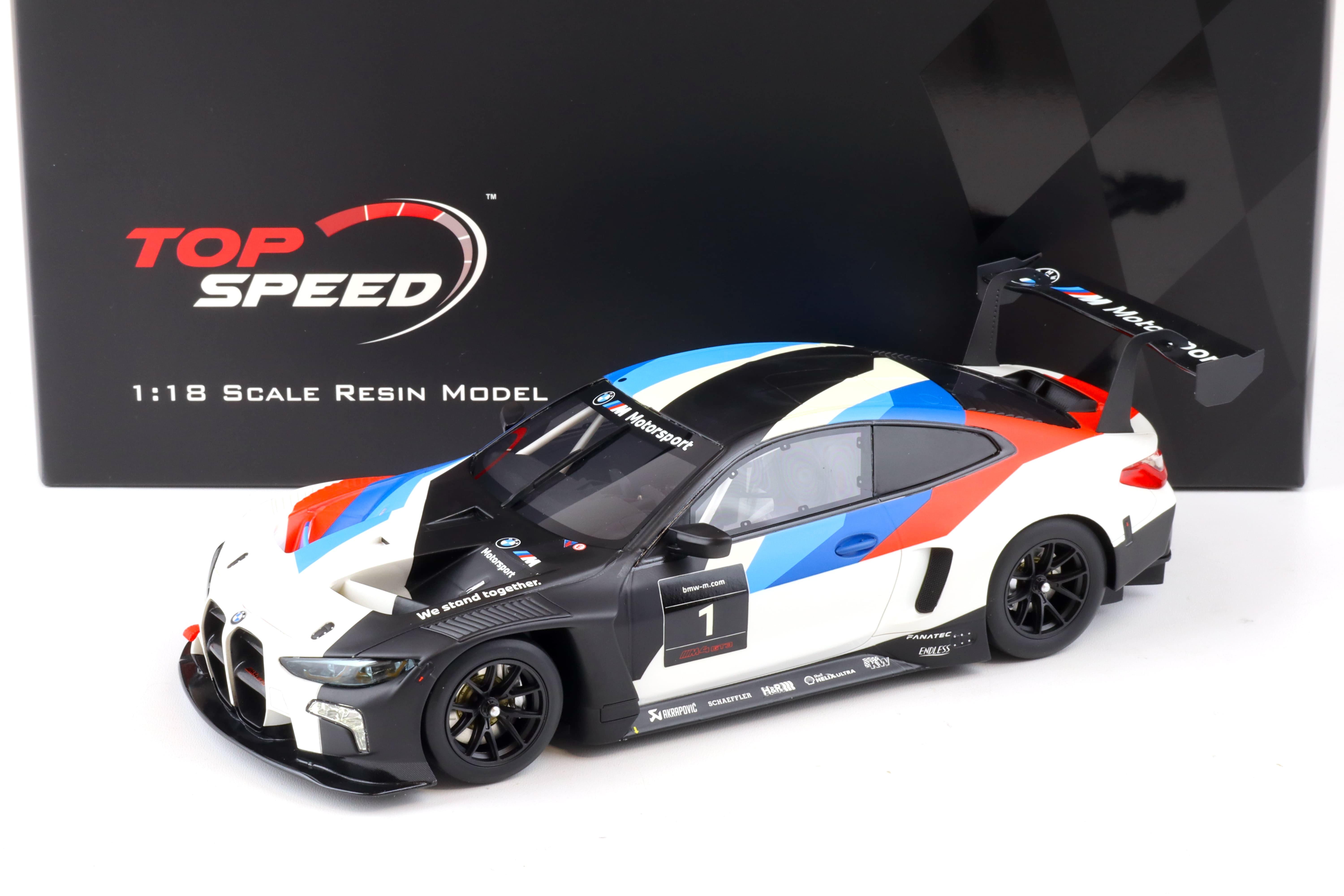 1:18 Top Speed BMW M4 GT3 Presentation Car white/blue/red TS0372