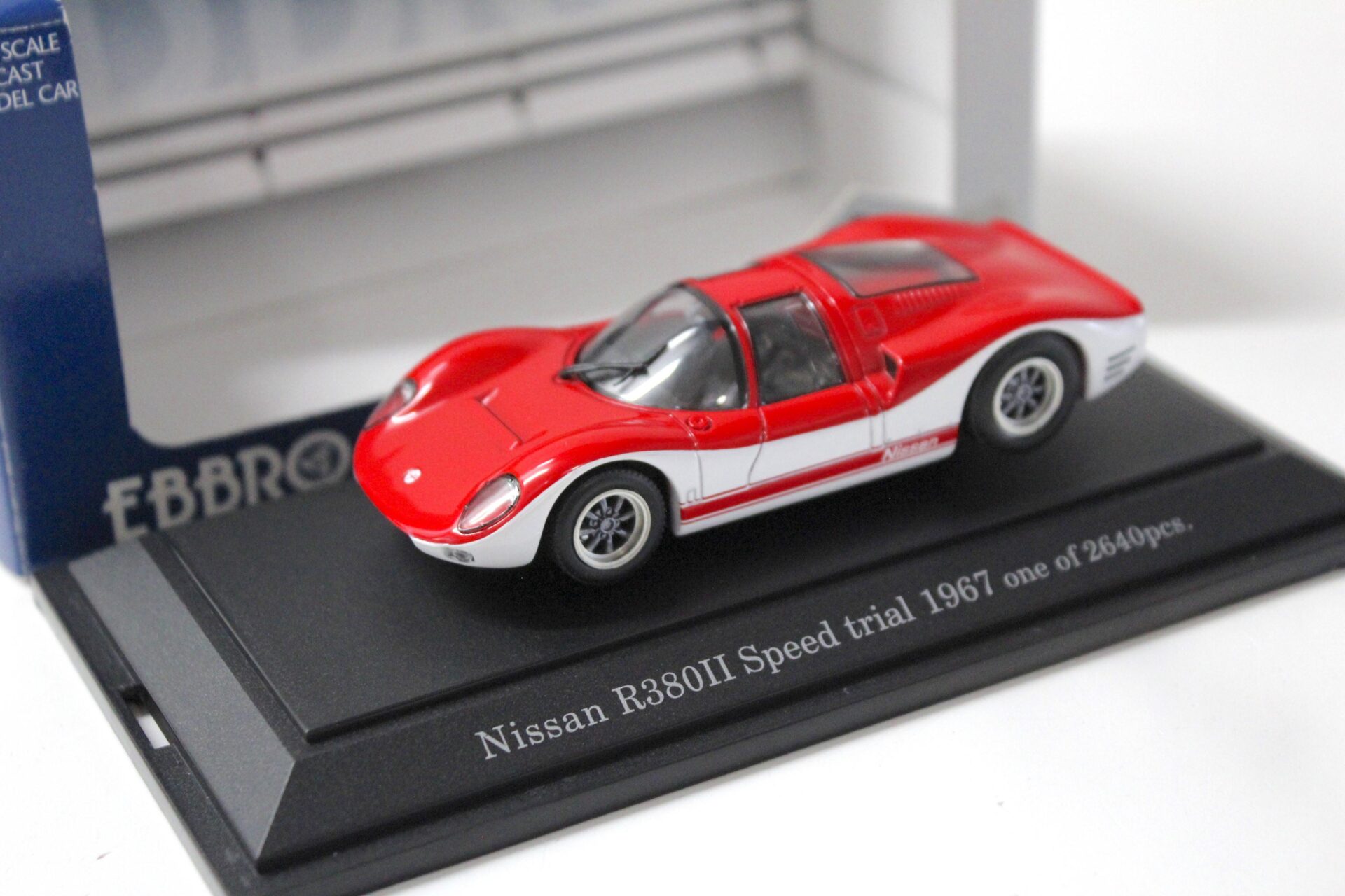 Nissan R380 II Speed Trial 1967 - EBBRO 1/43 - Rouge Et Blanc - Miniature Neuve