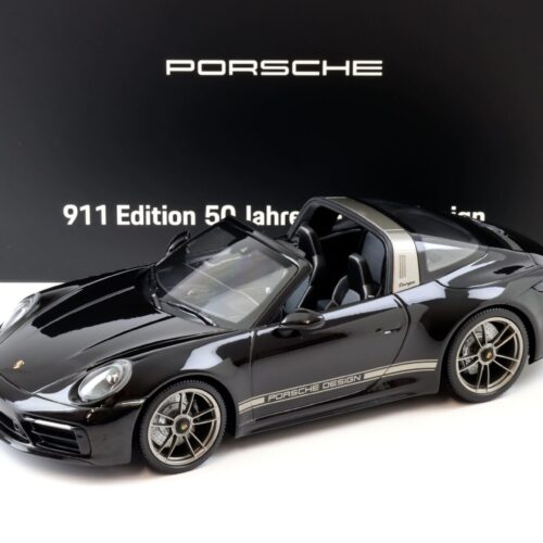 1:18 Minichamps Porsche 911 992 Targa 4 GTS negro 50 años Porsche Design WAP DEALER - Imagen 1