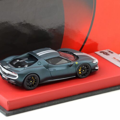 1:43 BBR Ferrari 296 Assetto Fiorano Verde Scuro opaco with leather base - Limited 10 pcs.