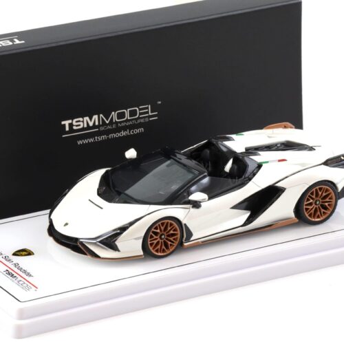 1:43 TSM Model Lamborghini Sian Roadster Bianco Asopo TSM430832
