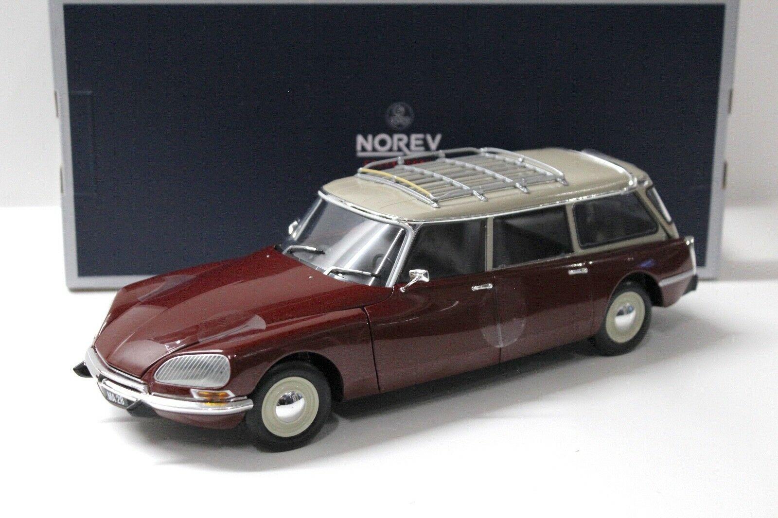 ID 40880 orig 1.jpg 1:18 Norev Citroen ID 21 Break 1970 dark red /beige