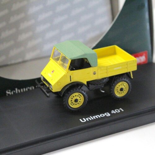 1:43 Schuco Mercedes Unimog 401 Faltdach yellow/ green Top
