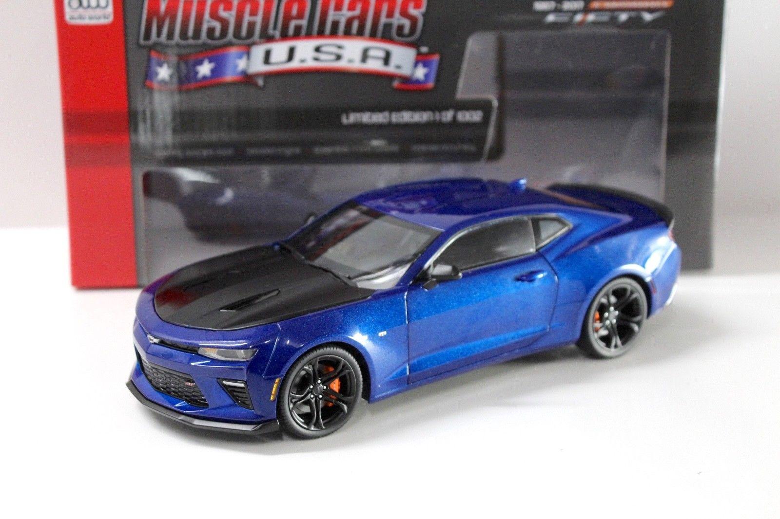 1:18 AUTO World Chevrolet Camaro SS 1LE 50th Anniversary blue