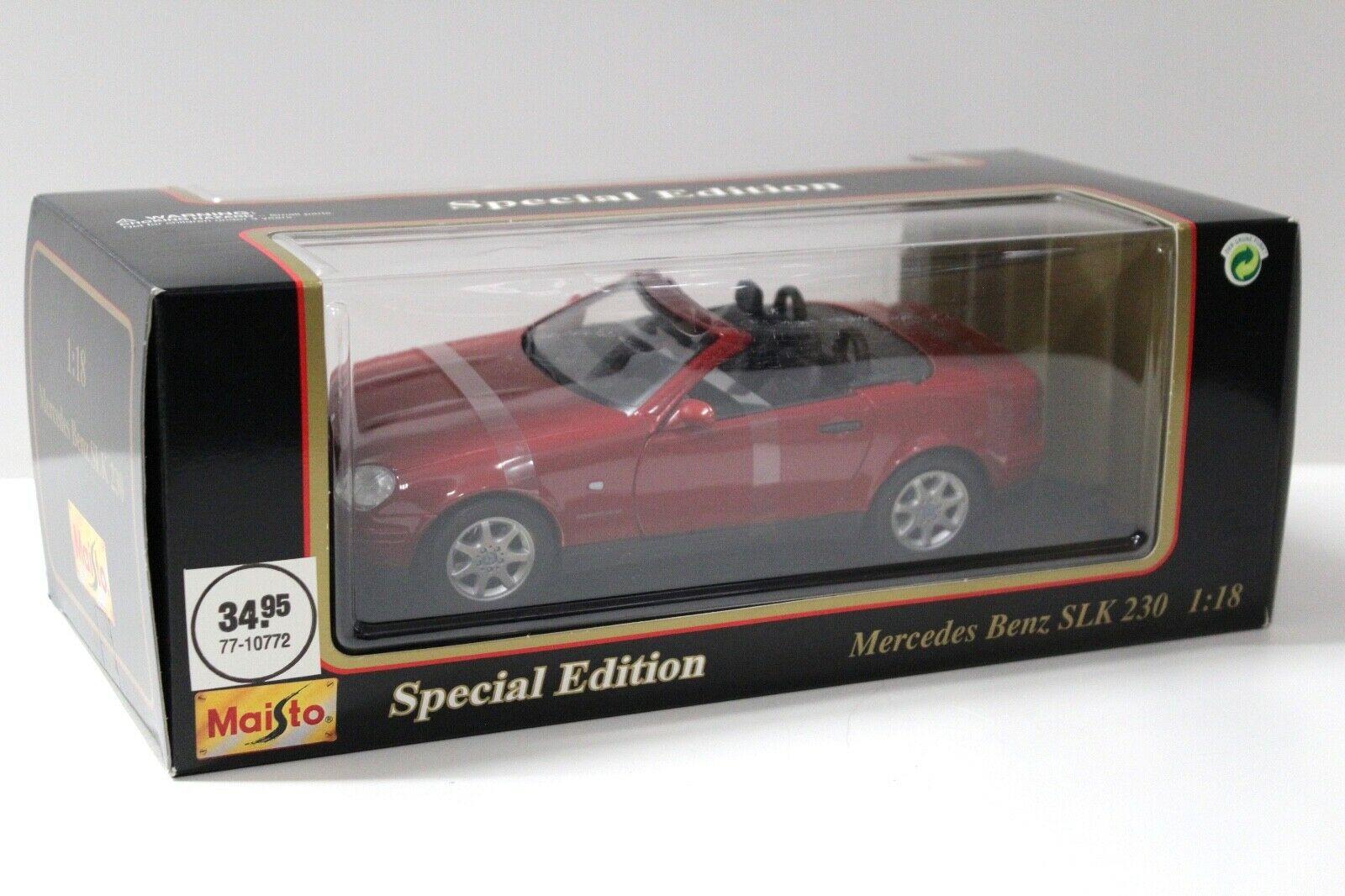 1:18 Maisto Mercedes SLK 230 Cabriolet 1996 red