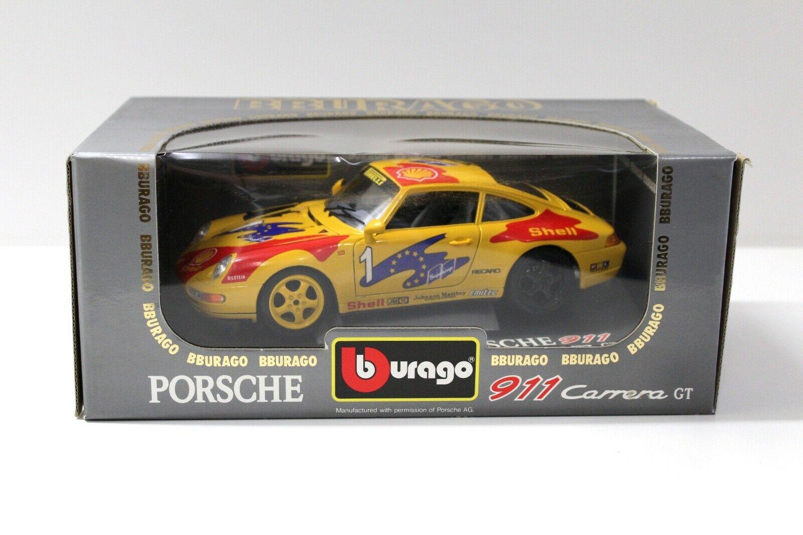 1:18 Bburago Porsche 911 993 Carrera Supercup #1 yellow
