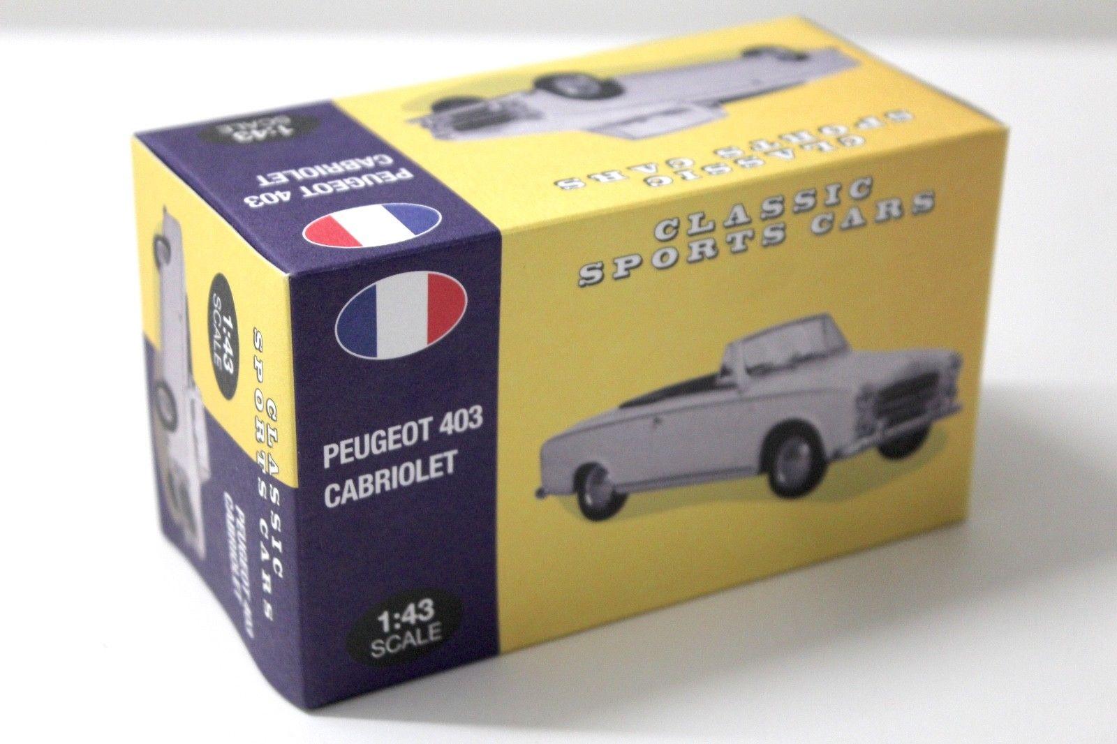 1:43 Atlas By Norev Peugeot 403 Cabriolet beige Classic Cars