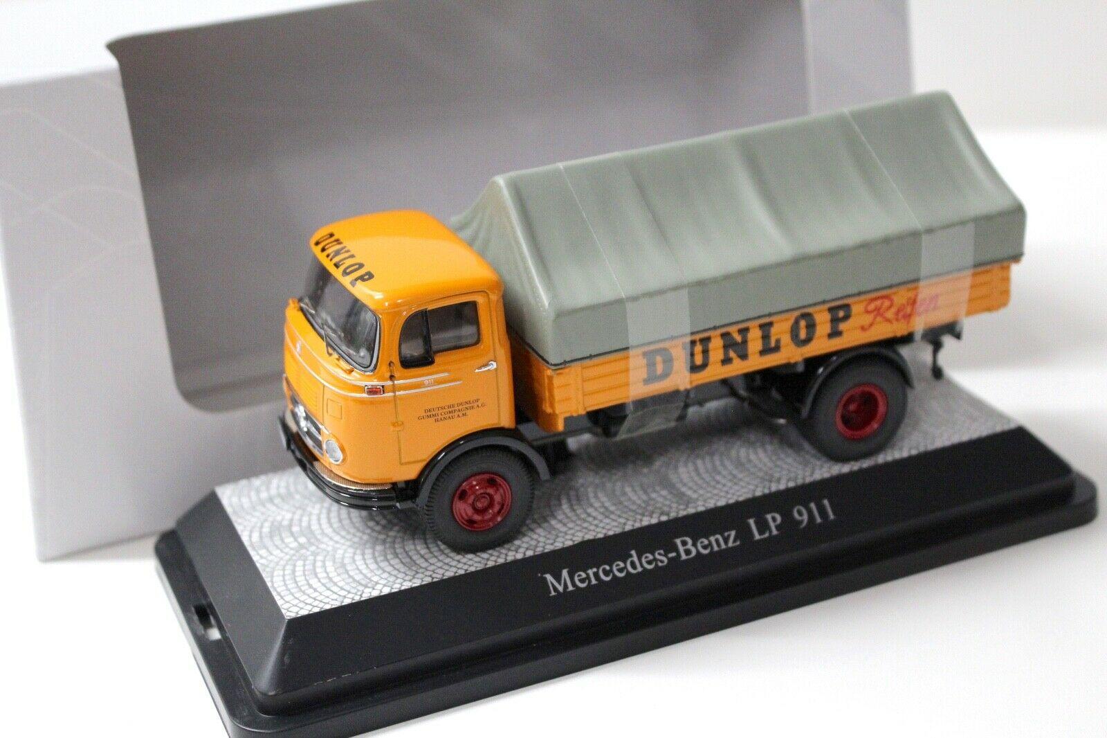 1:43 Premium ClassiXXs Mercedes LP 911 Pritsche/ Plane Dunlop Reifen orange
