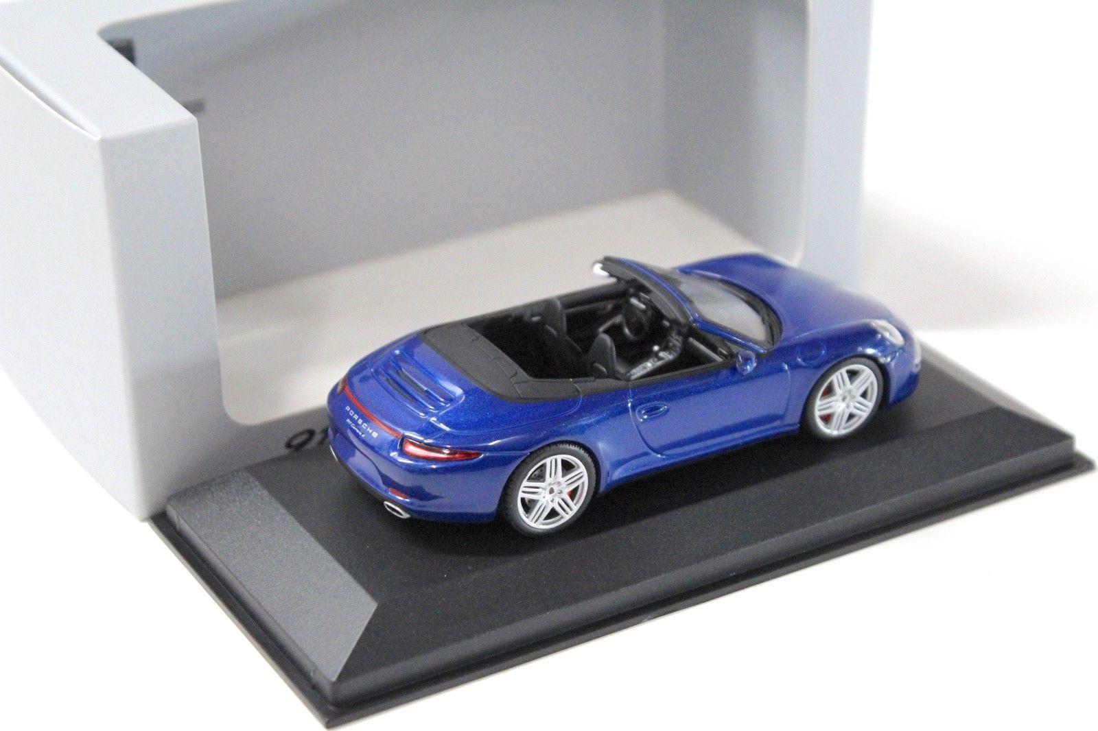 1:43 Minichamps Porsche 911 (991) Carrera 4 Cabriolet blue DEALER VERSION