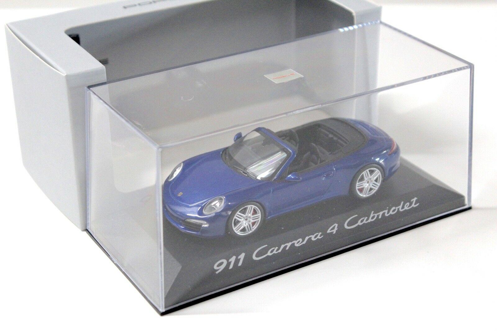 1:43 Minichamps Porsche 911 (991) Carrera 4 Cabriolet blue DEALER VERSION