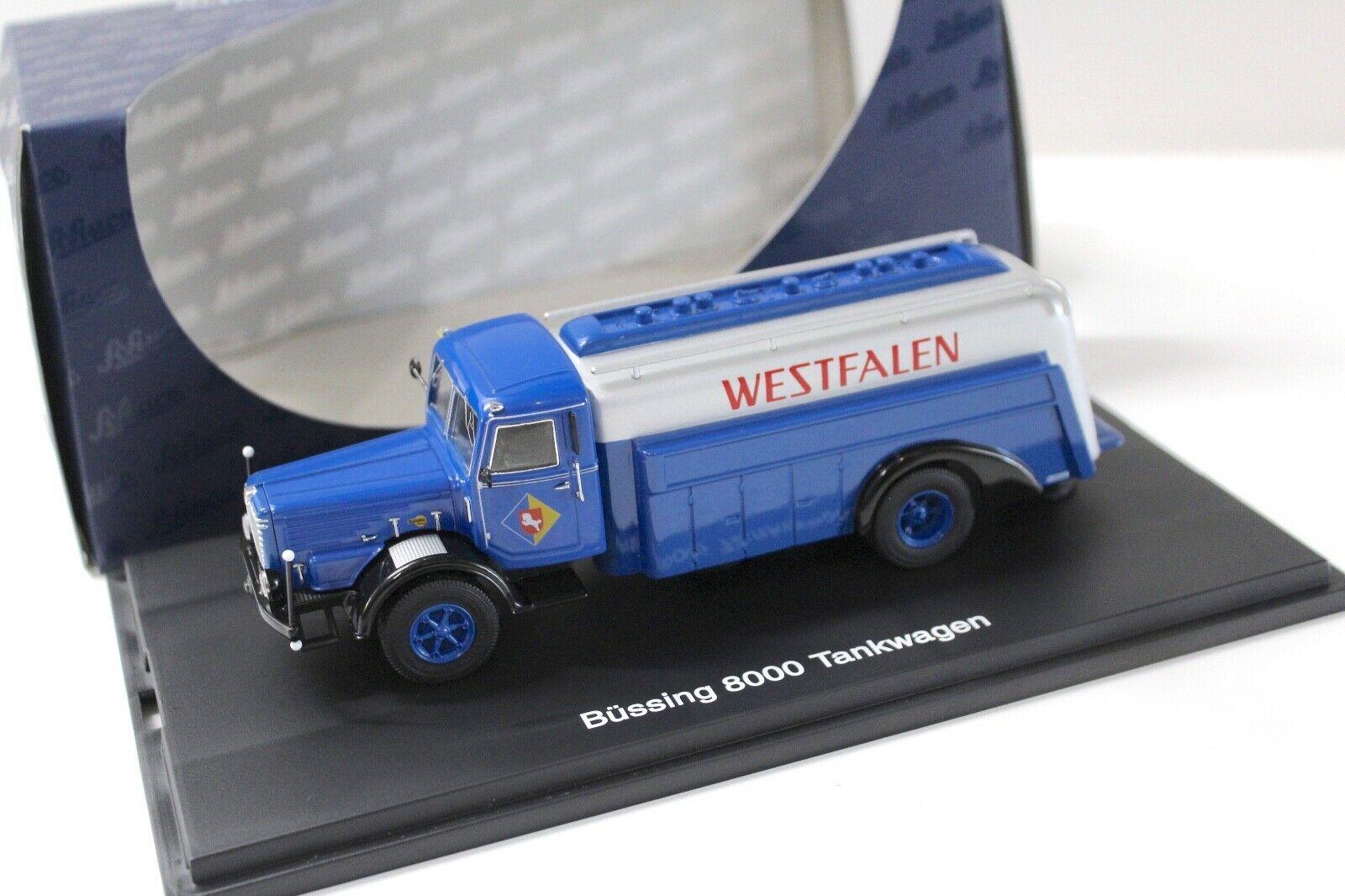ID 50745 orig 1.jpg 1:43 Schuco Büssing 8000 Tankwagen WESTFALEN blue