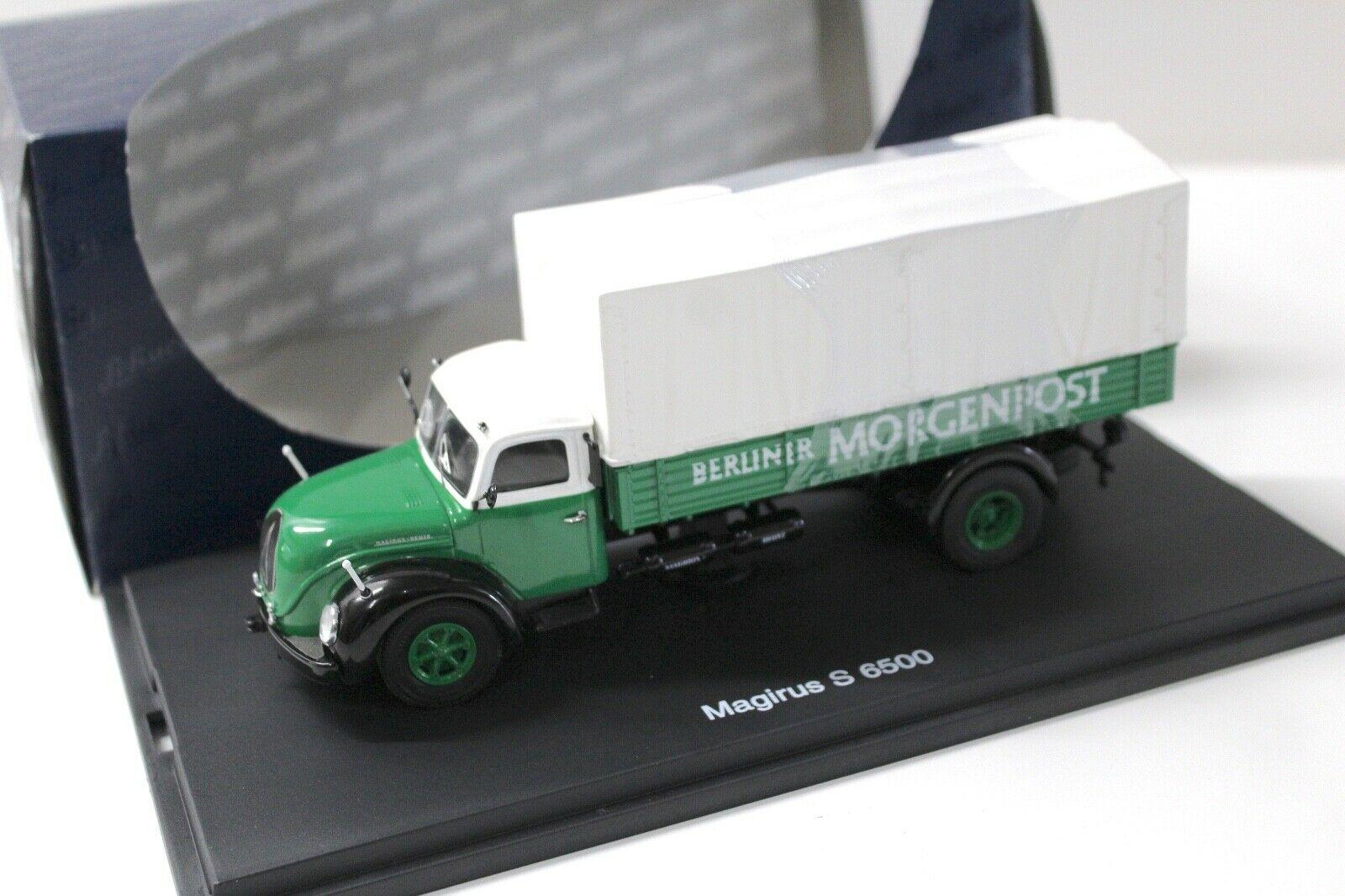 ID 50756 orig 1.jpg 1:43 Schuco Magirus S6500 Plane Berliner Morgenpost green/ white