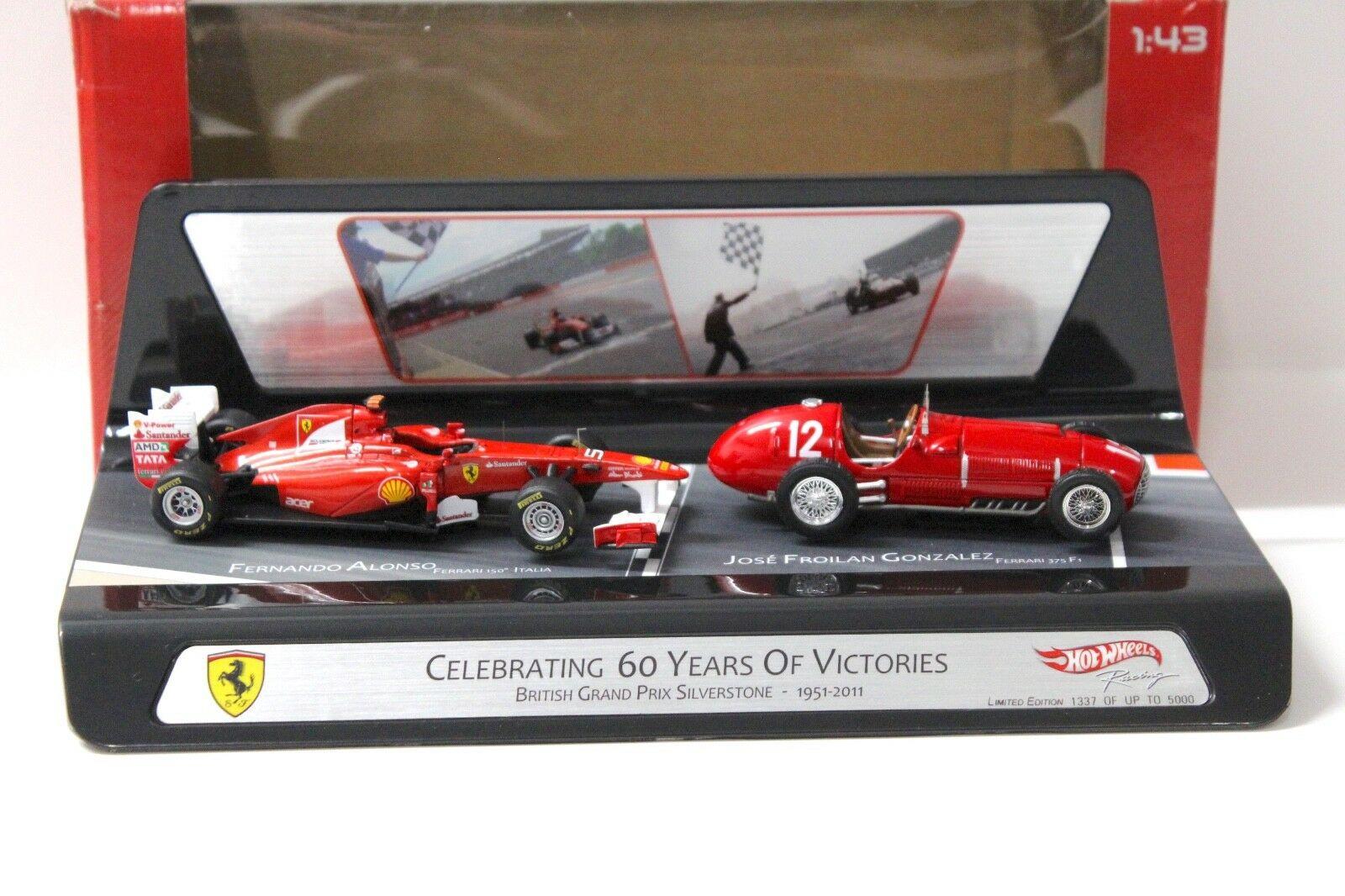 ID 51411 orig 1.jpg 1:43 HotWheels F1 Ferrari Celebrating SET 60 Years of Victories red