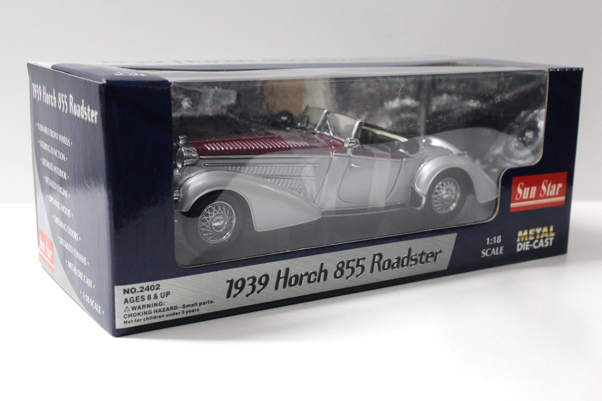 ミニカー Sun Star 1939 HORCH 855 ROADSTER 1:18 SUN-STAR 02401 Масштаб 1/18 | HORCH 855 ROADSTER OPEN 1939 BLACK