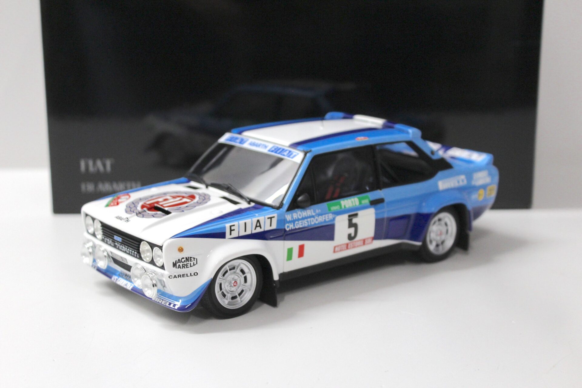 1:18 Kyosho Fiat 131 ABARTH Rally Portugal 1980 Röhrl/ Geistdörfer #5