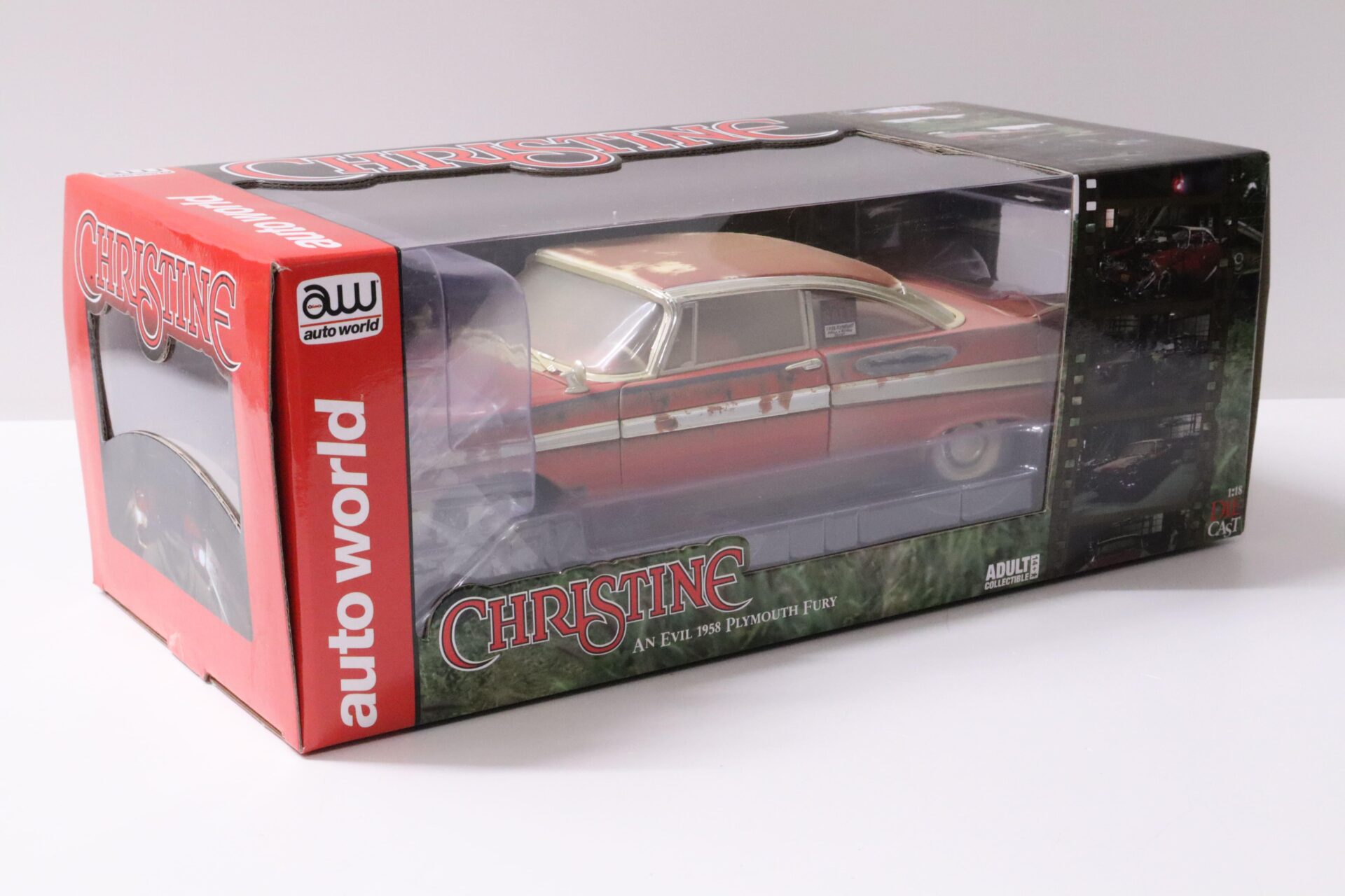 1:18 Auto World 1958 Plymouth Fury CHRISTINE An Evil dirty Version/ red