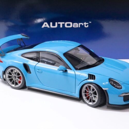 1:18 AUTOart Porsche 911 (991) GT3 RS Miami blue/ dark gray wheels - Image 2