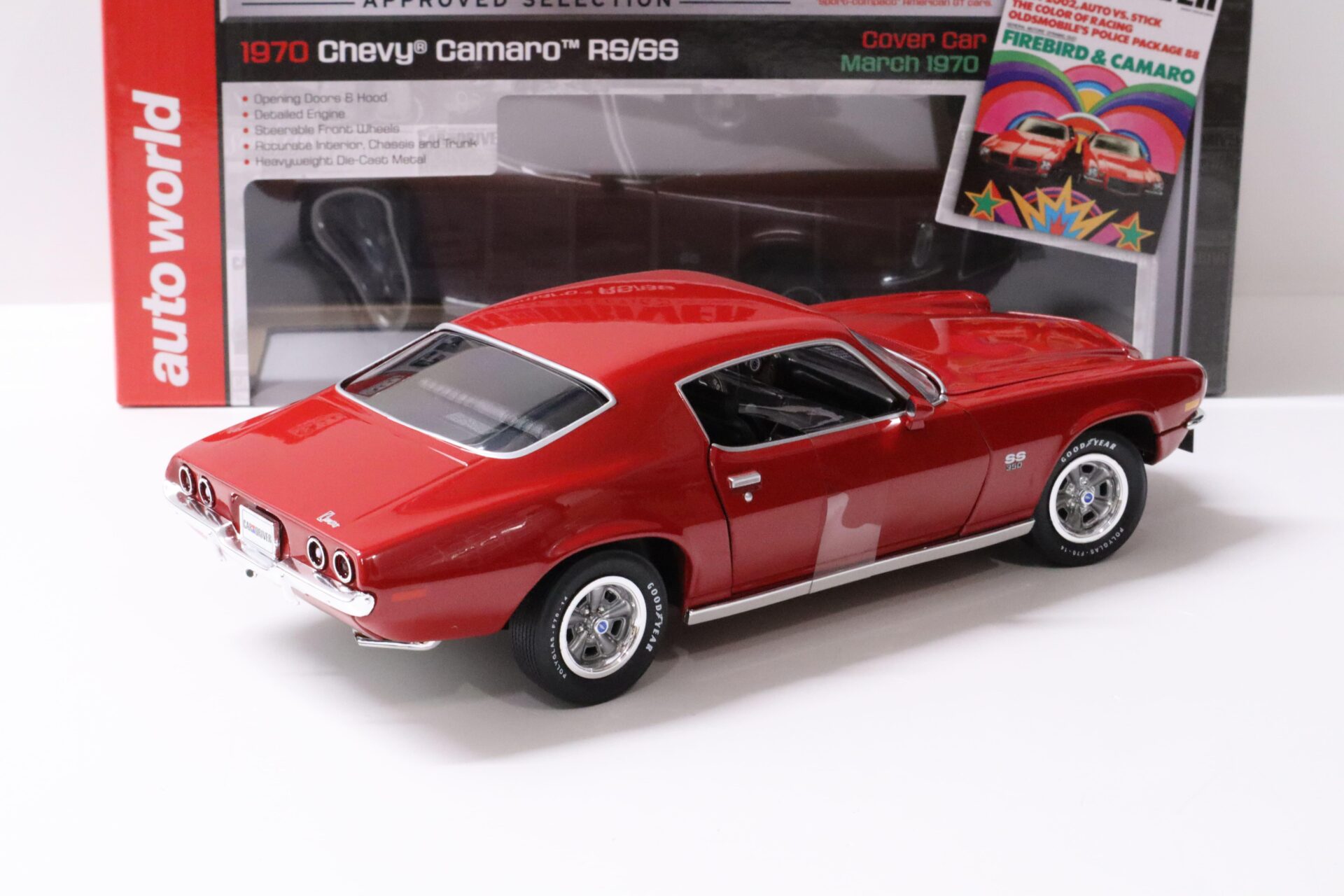 1:18 Auto World 1970 Chevrolet Camaro RS/SS Coupe red CAR and DRIVER