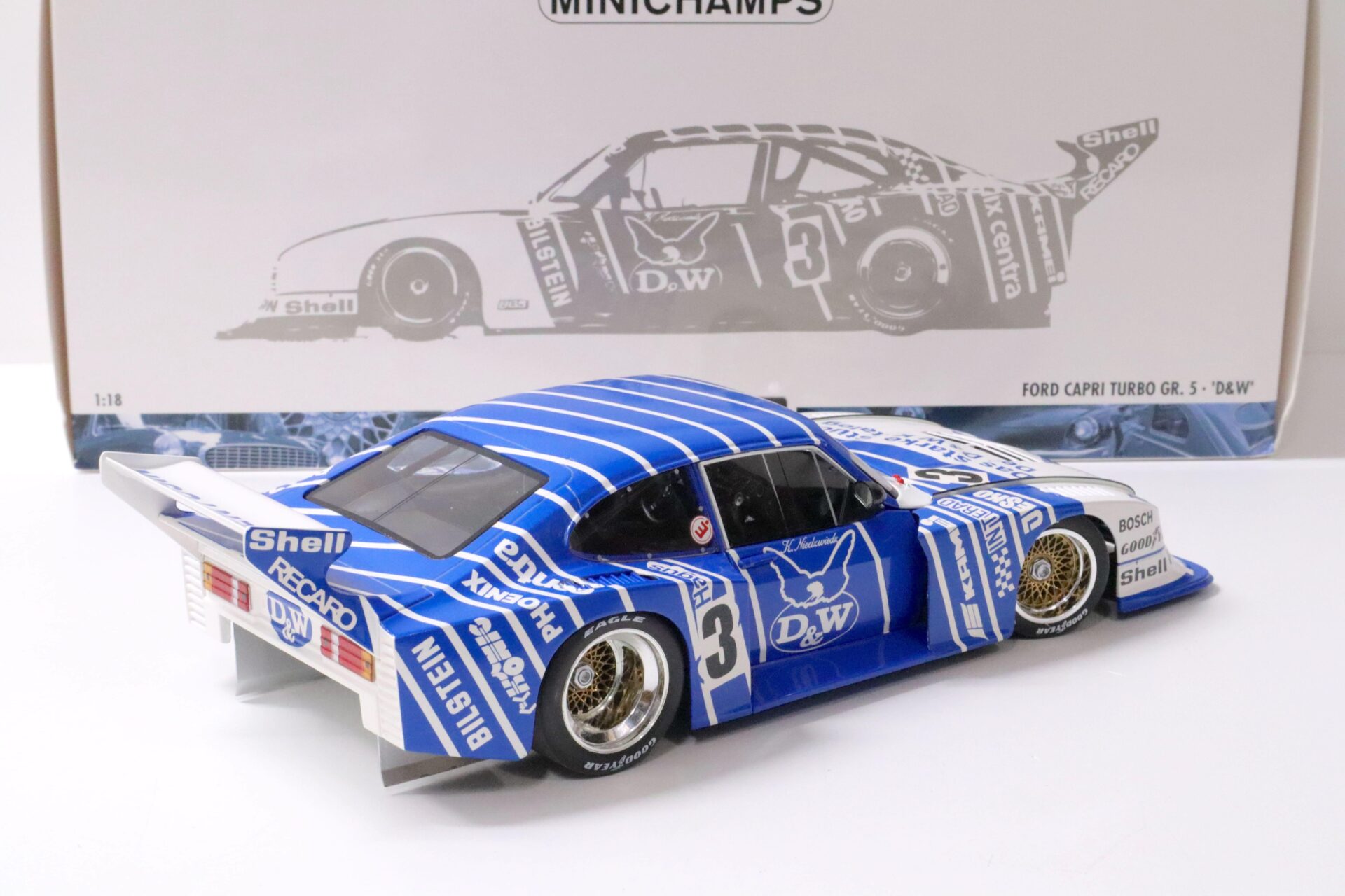 1:18 Minichamps Ford Capri Turbo Gr. 5 D&W #3 K. Niedzwiedz DRM 1982