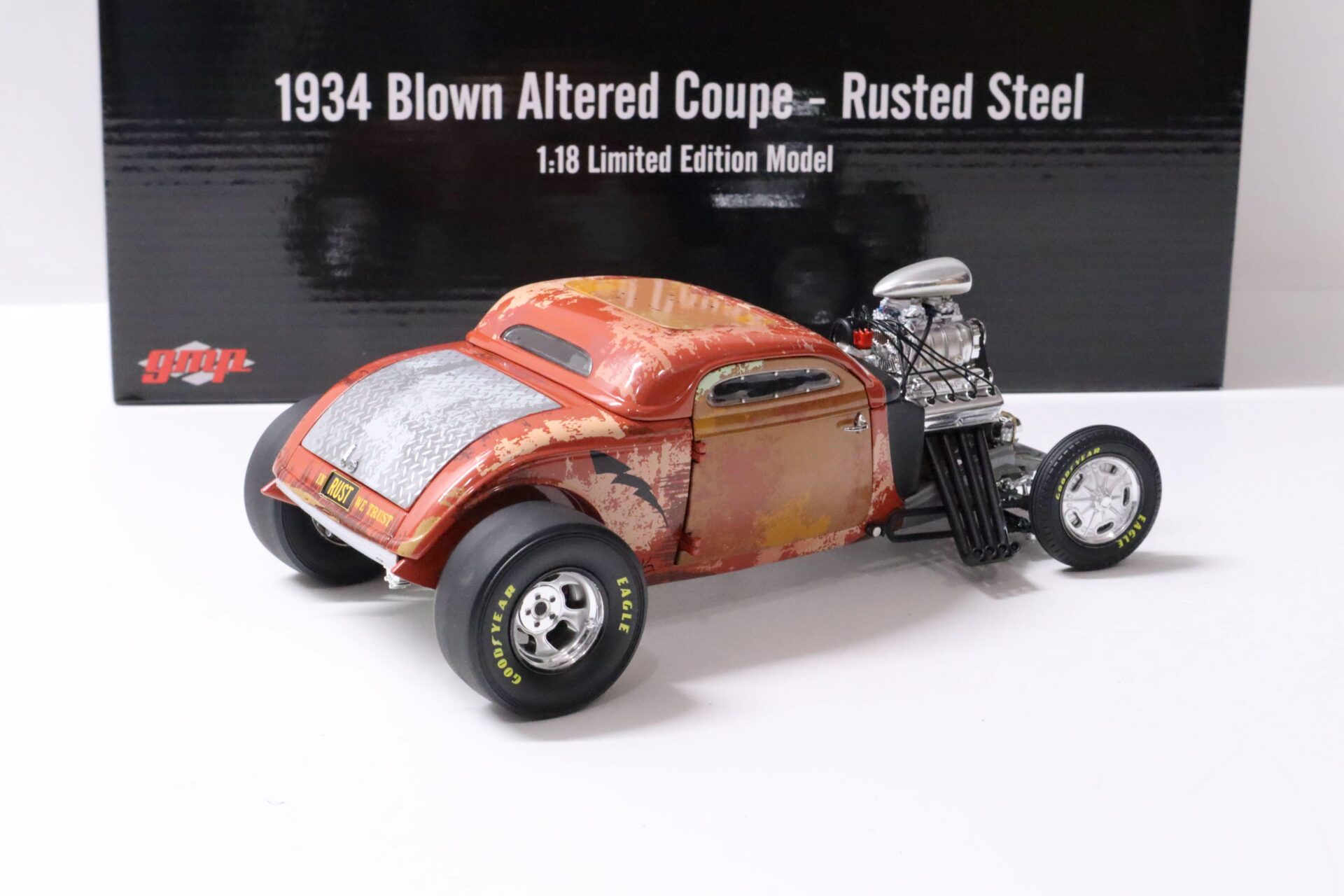 1:18 GMP Hot Rod 1934 Blown Altered Coupe - Rusted Steel red Limited Edition