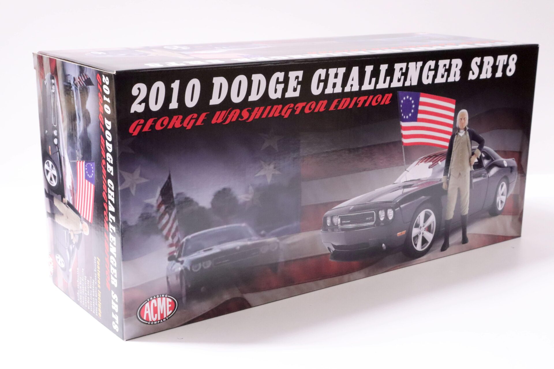 1:18 ACME 2010 Dodge Challenger SRT8 Coupe black + George Washington Figure