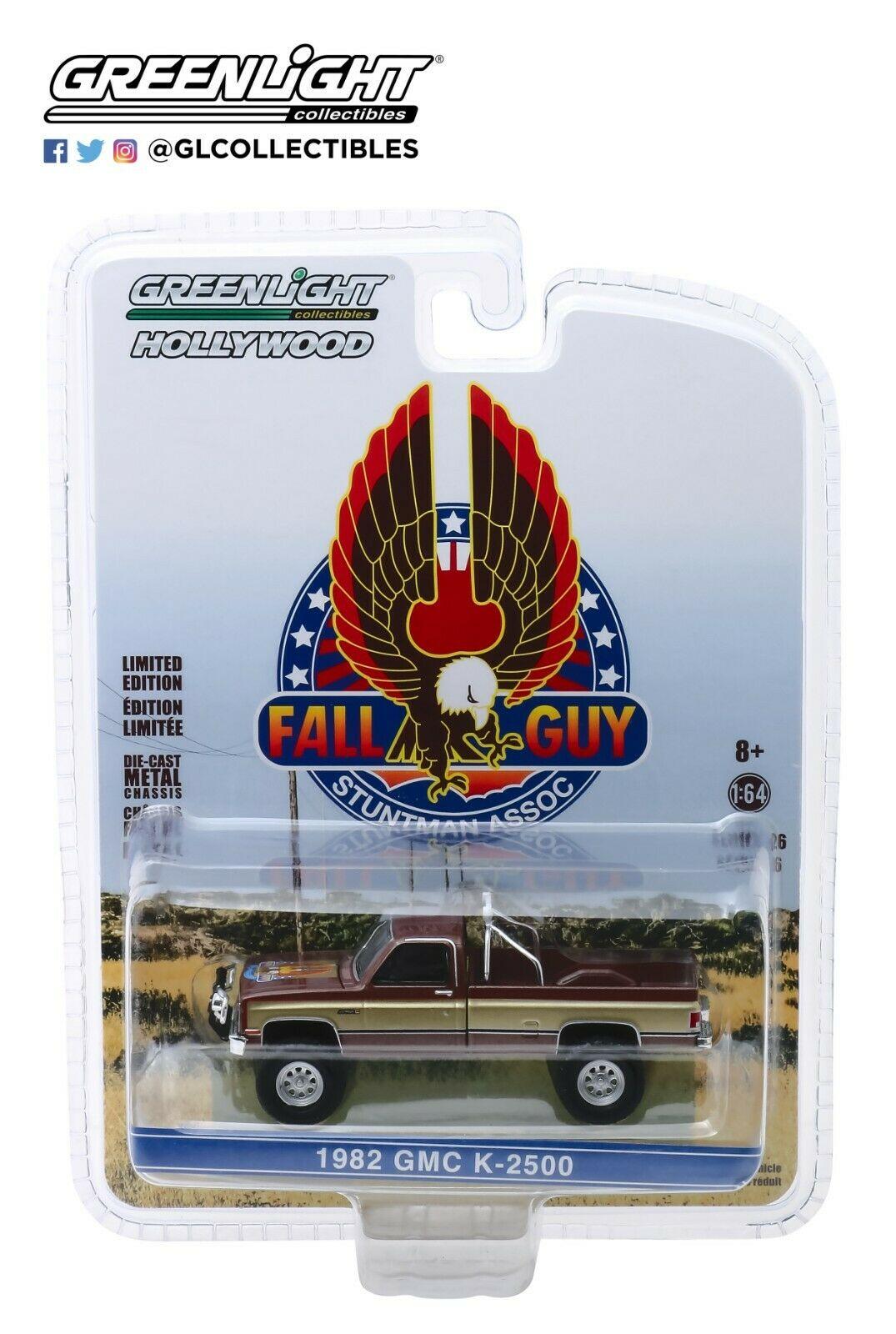 1:64 Greenlight 1982 GMC K-2500 Sierra Grande Wideside FALL GUY Stuntman Associa