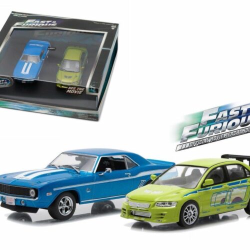 1:43 Greenlight Fast & Furious Set Chevrolet Yenko Camaro + Mitsubishi Lancer - Image 1