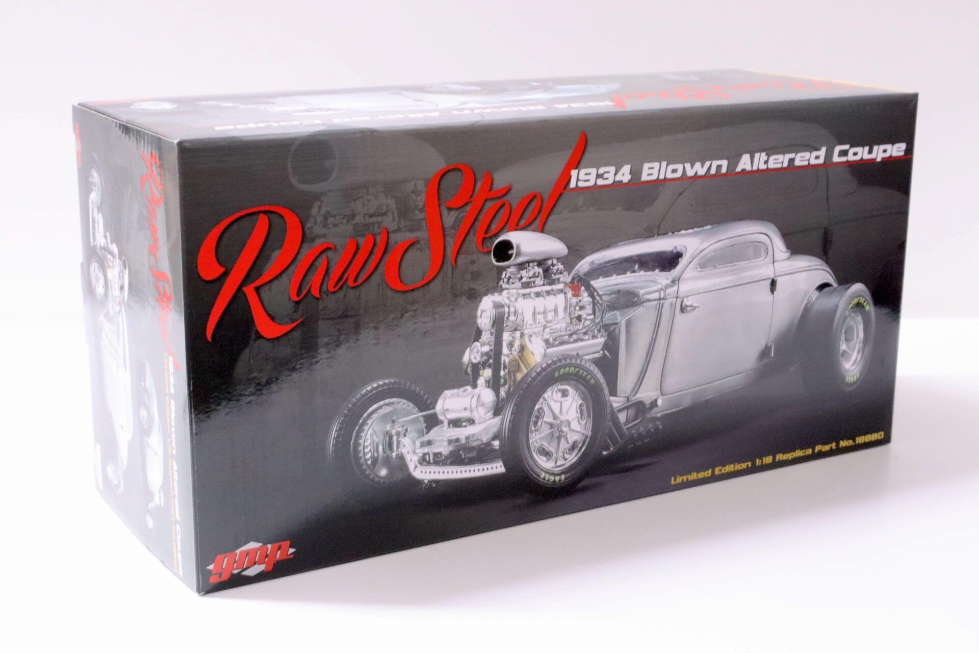 1:18 GMP Hot Rod 1934 Blown Altered Coupe - Raw Steel Limited Edition