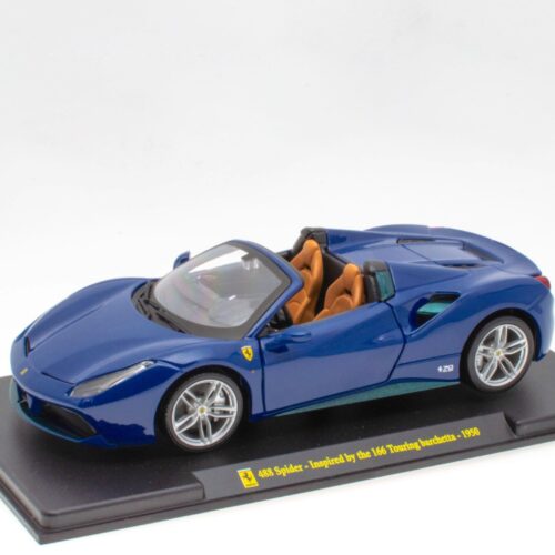 1:24 Hachette Bburago Ferrari Collection Ferrari 488 Spider Inspired by 166 Touring with display - Image 1