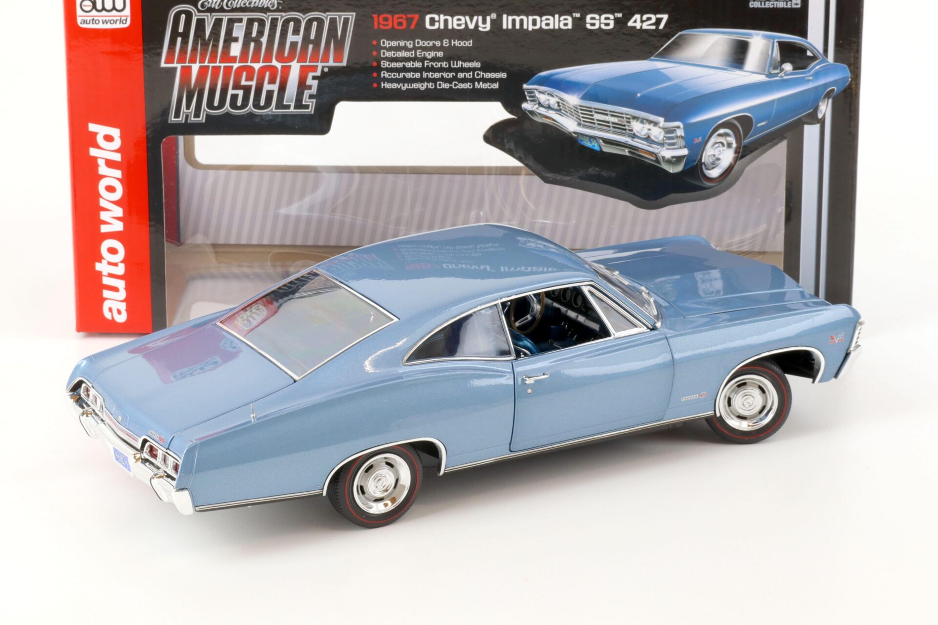 1:18 Auto World 1967 Chevrolet Impala SS 427 blue metallic