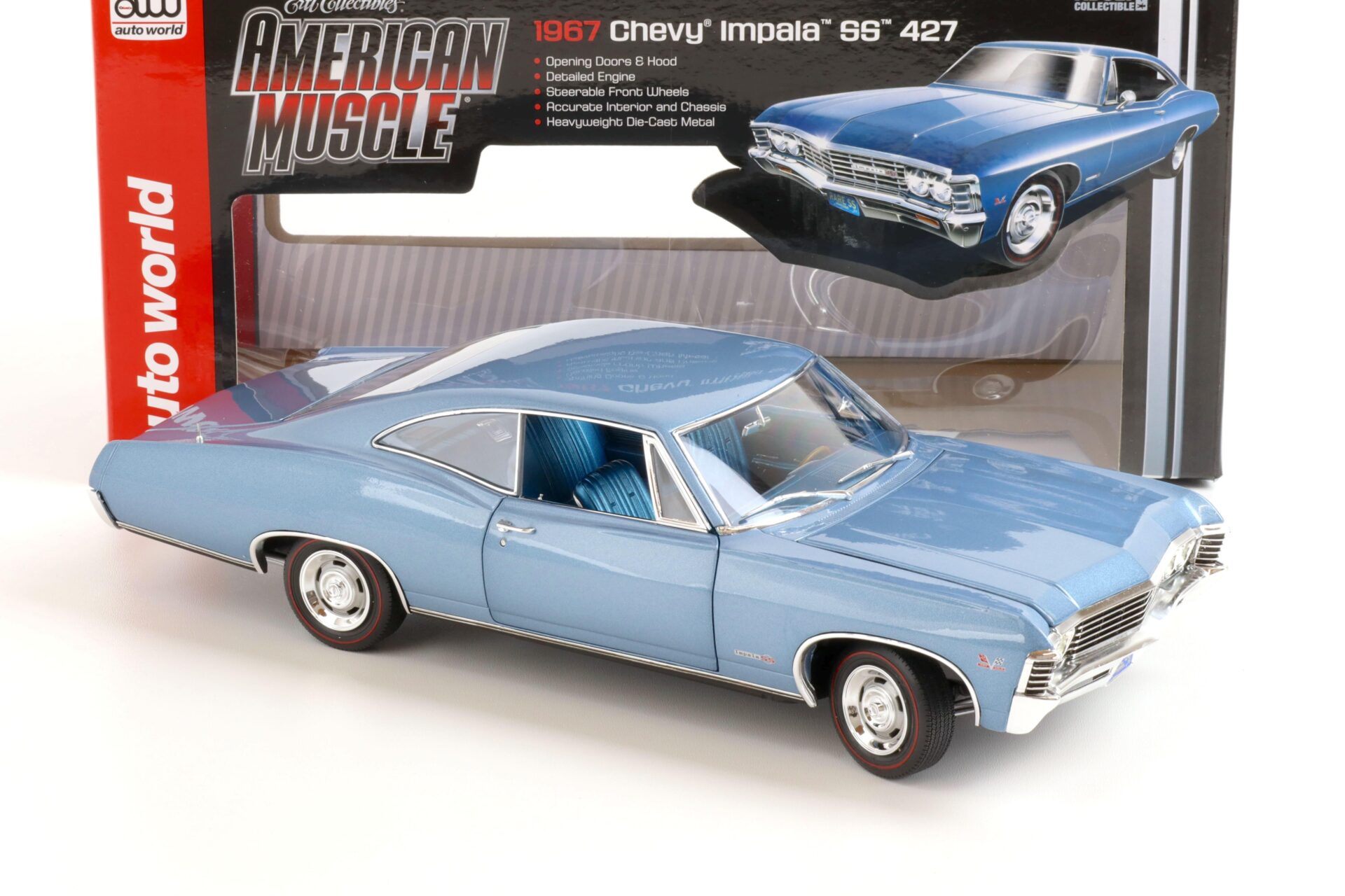1:18 Auto World 1967 Chevrolet Impala SS 427 blue metallic