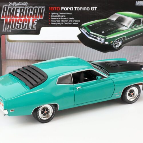 1:18 Auto World 1970 Ford Torino Cobra green/ black - Image 3